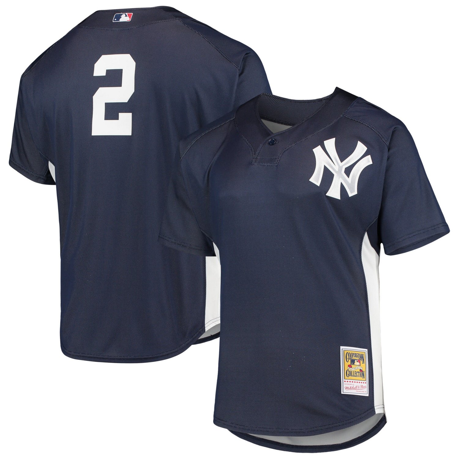 Mitchell  Ness Derek Jeter New York Yankees Cooperstown Collection Mesh Batting Practice Button-U...