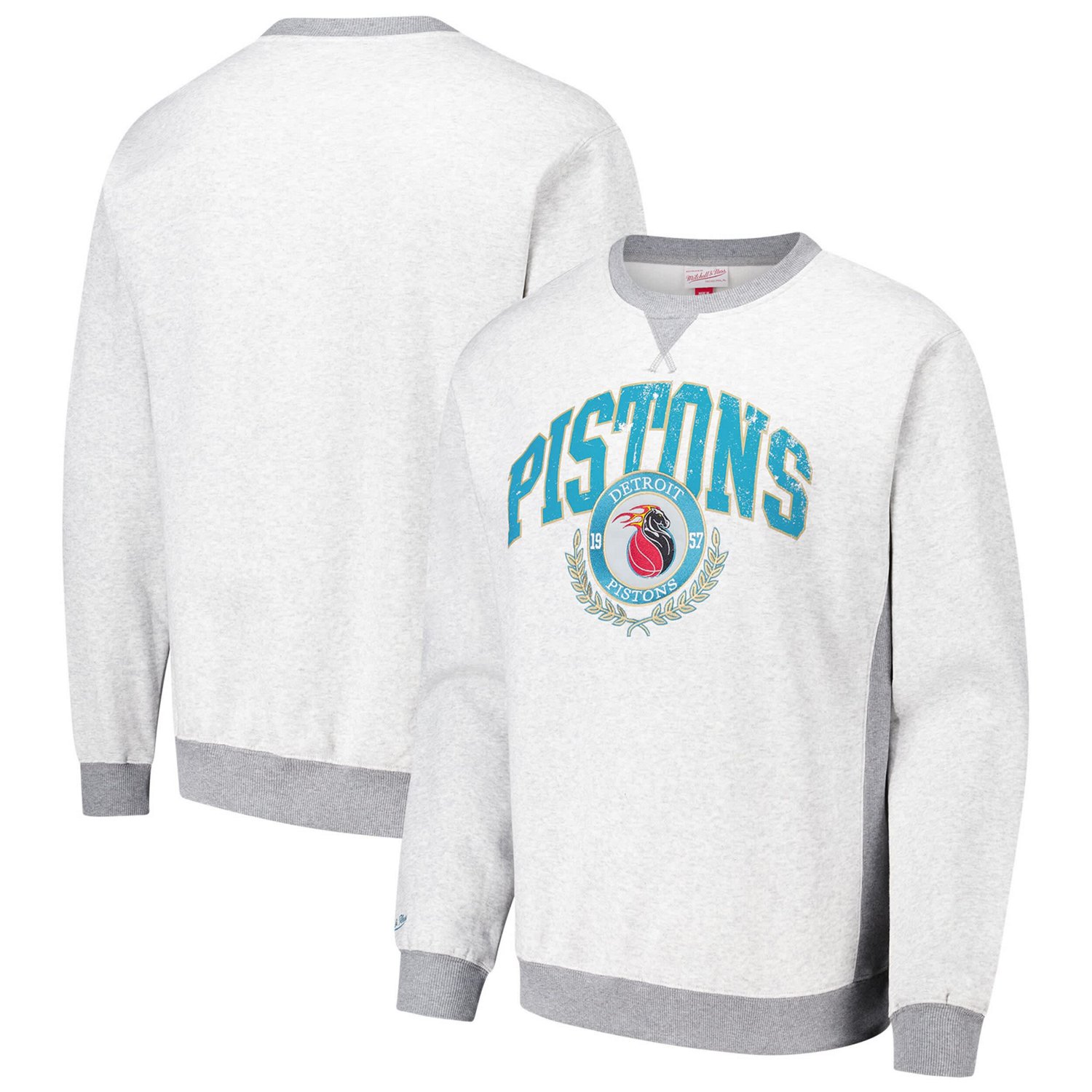 Mitchell  Ness Detroit Pistons Vintage Logo Pullover Sweatshirt