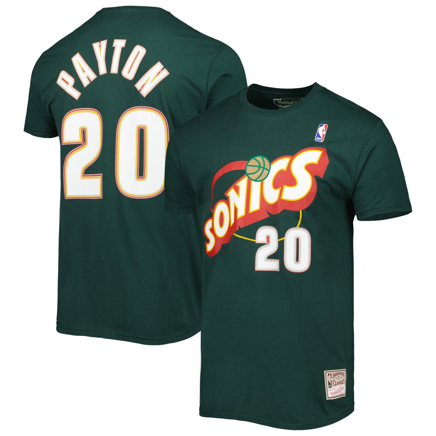 Mitchell  Ness Gary Payton Seattle SuperSonics Hardwood Classics Stitch Name Number T-Shirt
