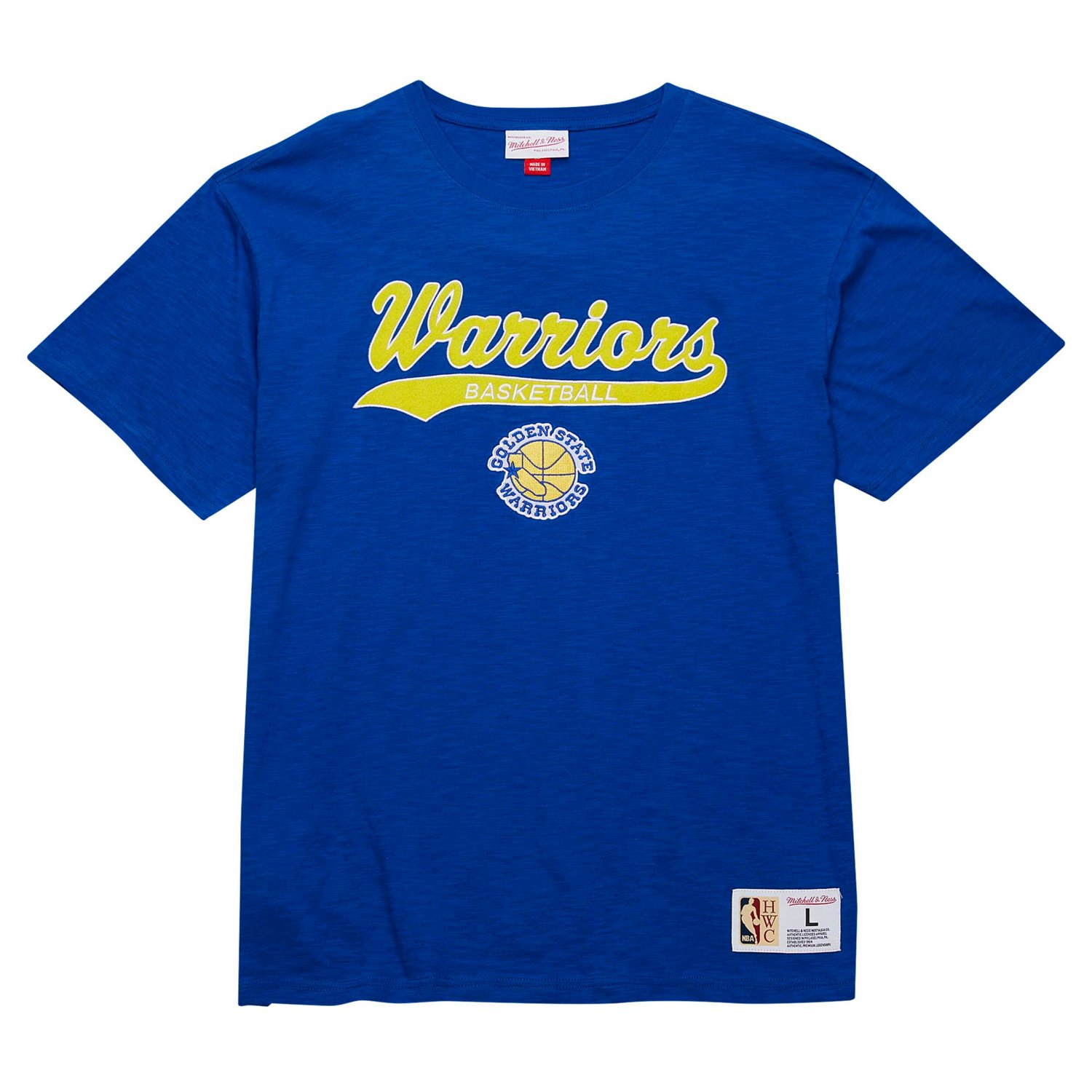 Mitchell  Ness Golden State Warriors Hardwood Classics Felt Applique Slub T-Shirt - view number 2