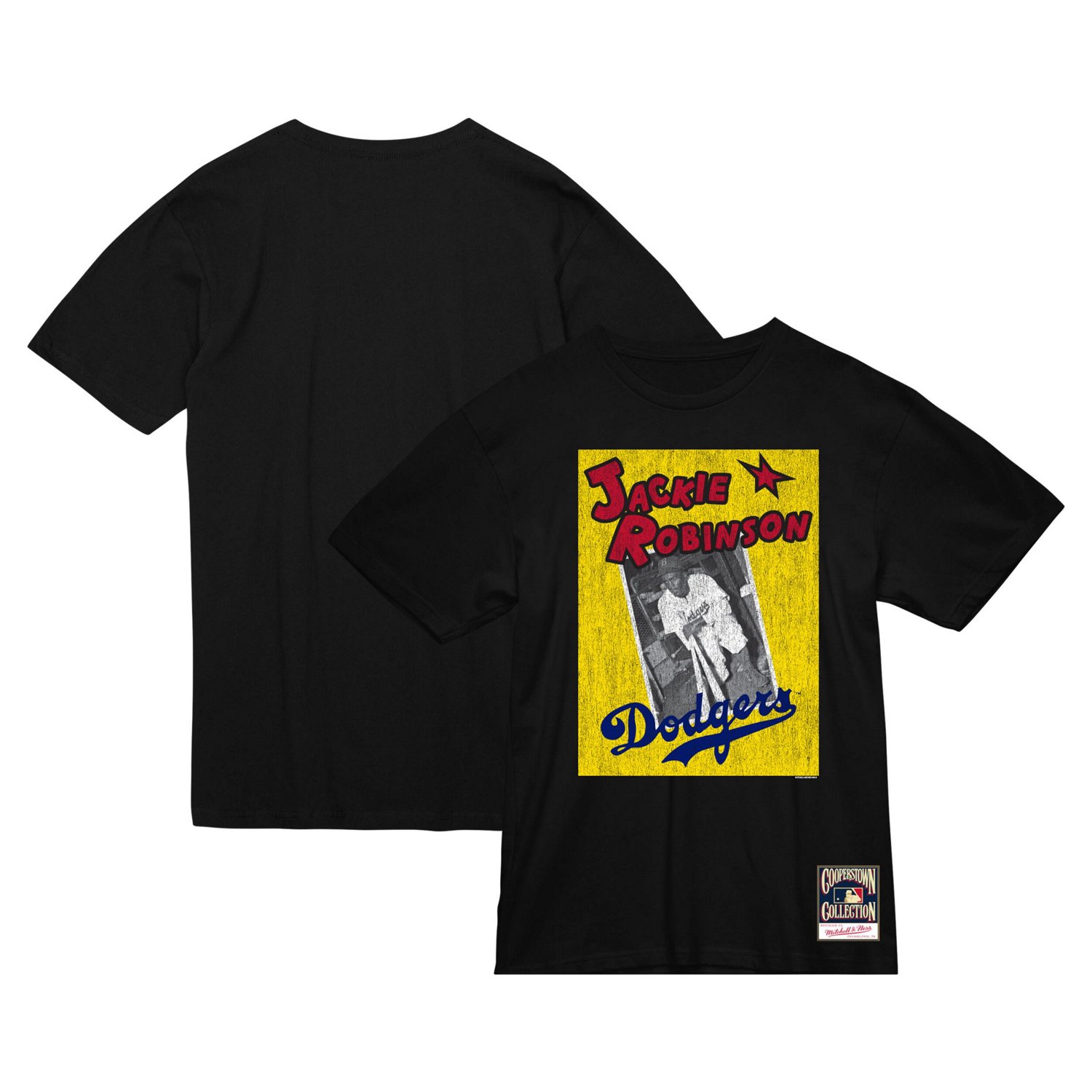 Mitchell  Ness Jackie Robinson Brooklyn Dodgers Vintage Cover T-Shirt
