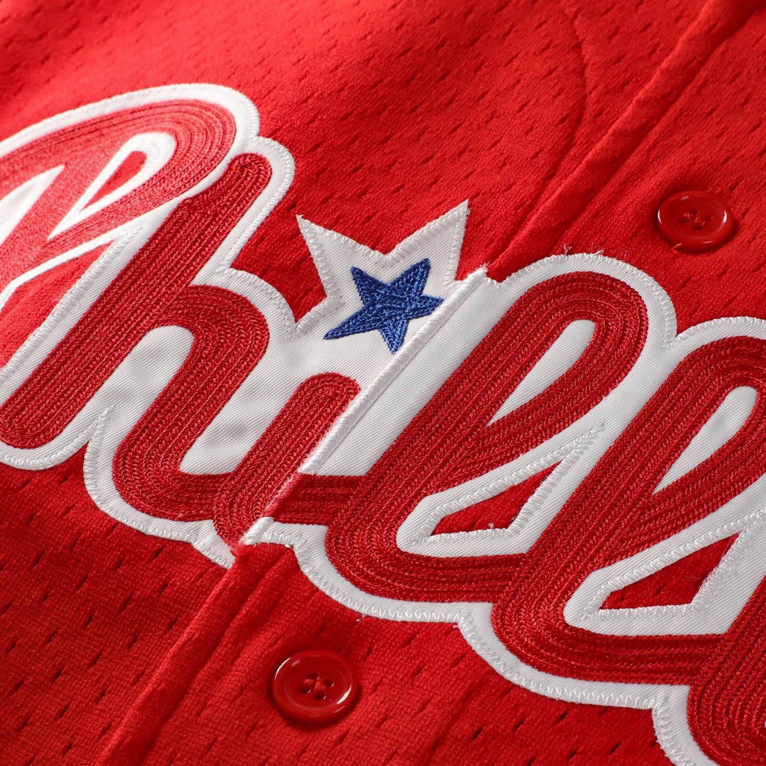 Mitchell  Ness Jimmy Rollins Philadelphia Phillies Cooperstown Mesh Batting Practice Button-Up Jersey - view number 4