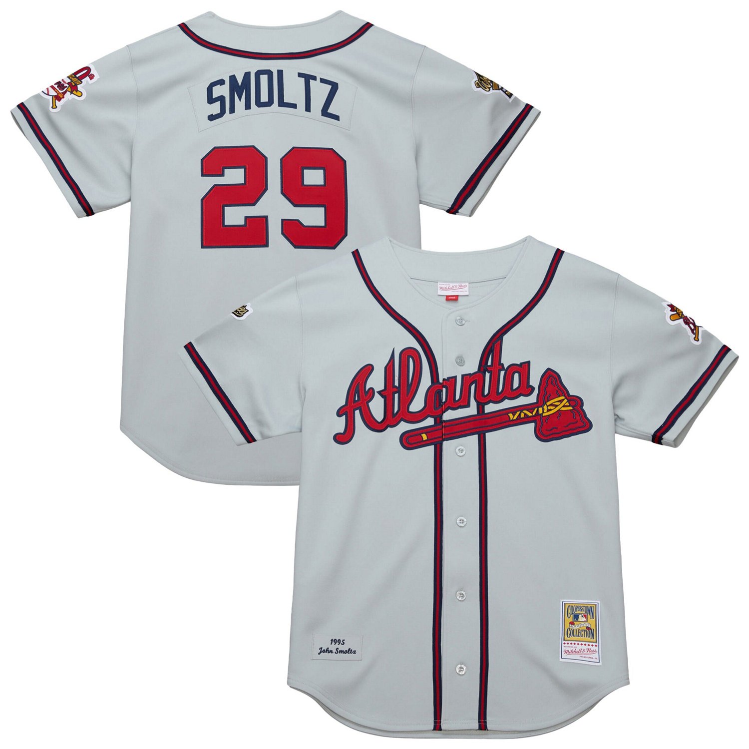 Mitchell  Ness John Smoltz Atlanta Braves 1995 Throwback Authentic Jersey