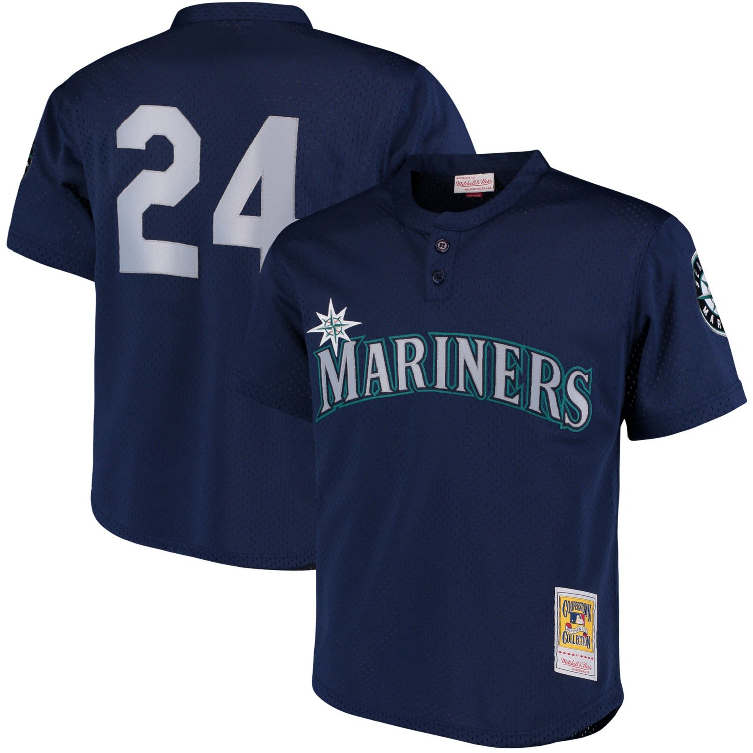 Mitchell  Ness Ken Griffey Jr Seattle Mariners Cooperstown Collection Mesh Batting Practice Jersey                               - view number 1