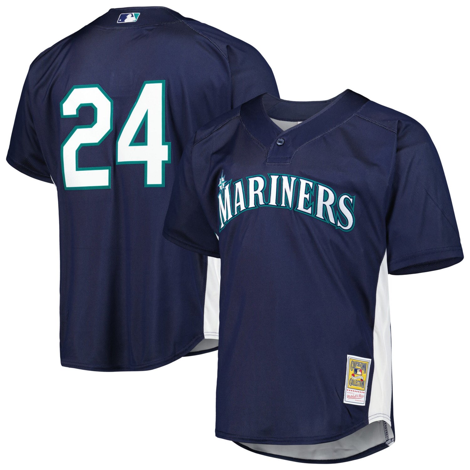Mitchell  Ness Ken Griffey Jr Seattle Mariners Cooperstown Collection Mesh Batting Practice Jersey                               - view number 1