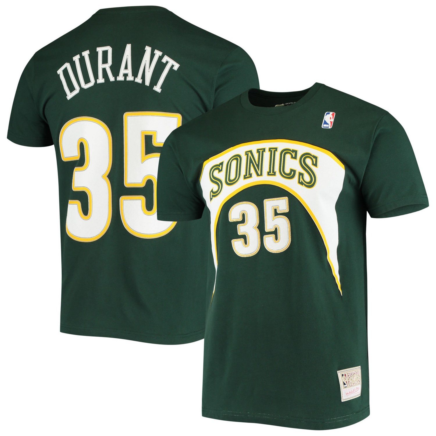 Mitchell  Ness Kevin Durant Seattle SuperSonics Hardwood Classics Stitch Name Number T-Shirt