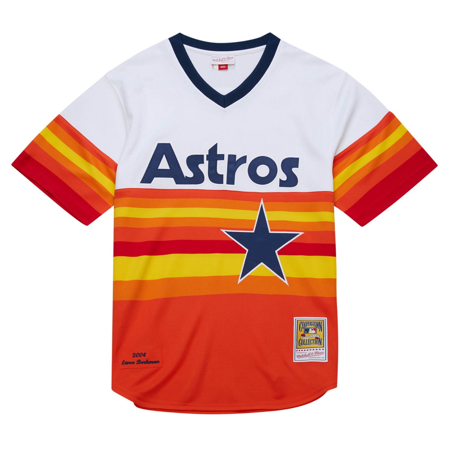Mitchell  Ness Lance Berkman Houston Astros 2004 Cooperstown Collection Authentic Throwback Jersey                               - view number 2