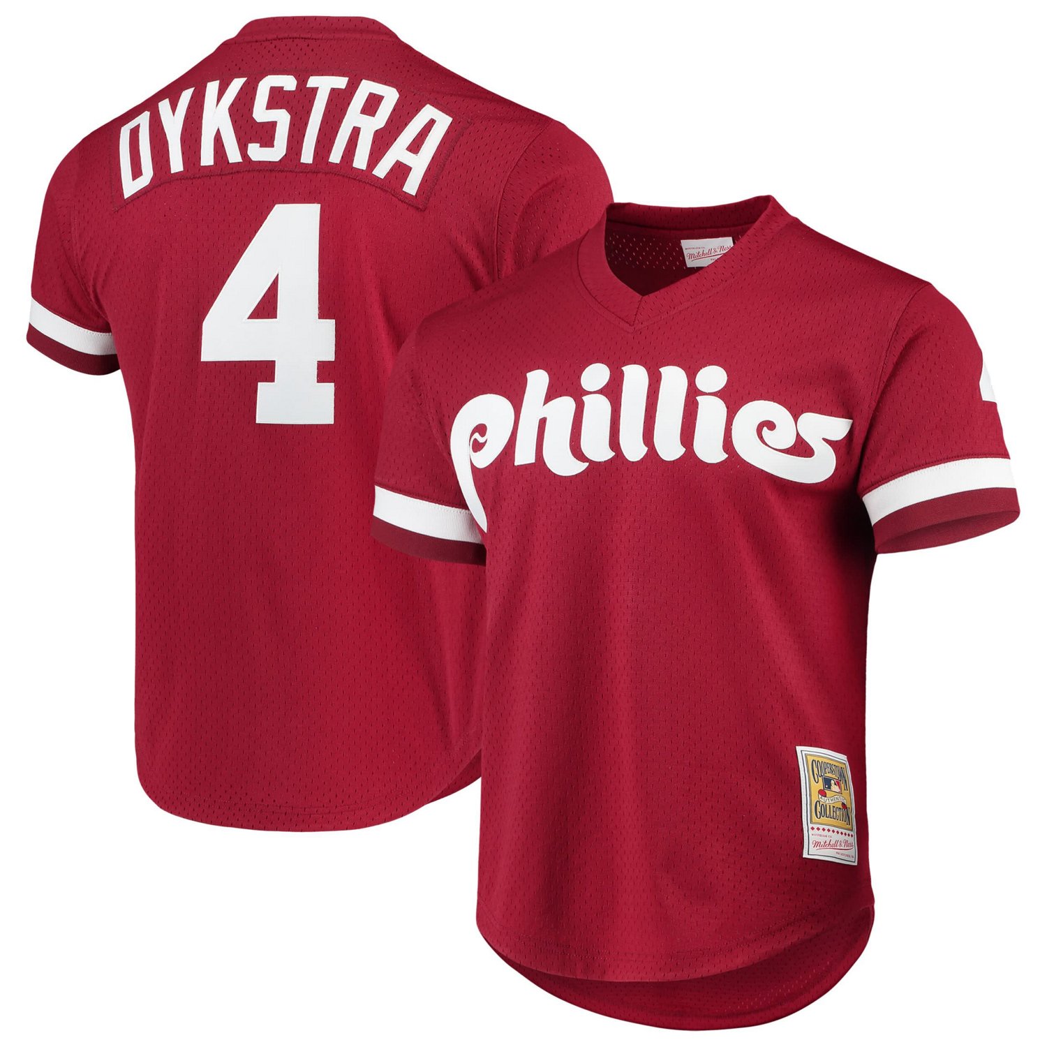 Mitchell  Ness Lenny Dykstra Philadelphia Phillies Cooperstown Collection Mesh Batting Practice Jersey -