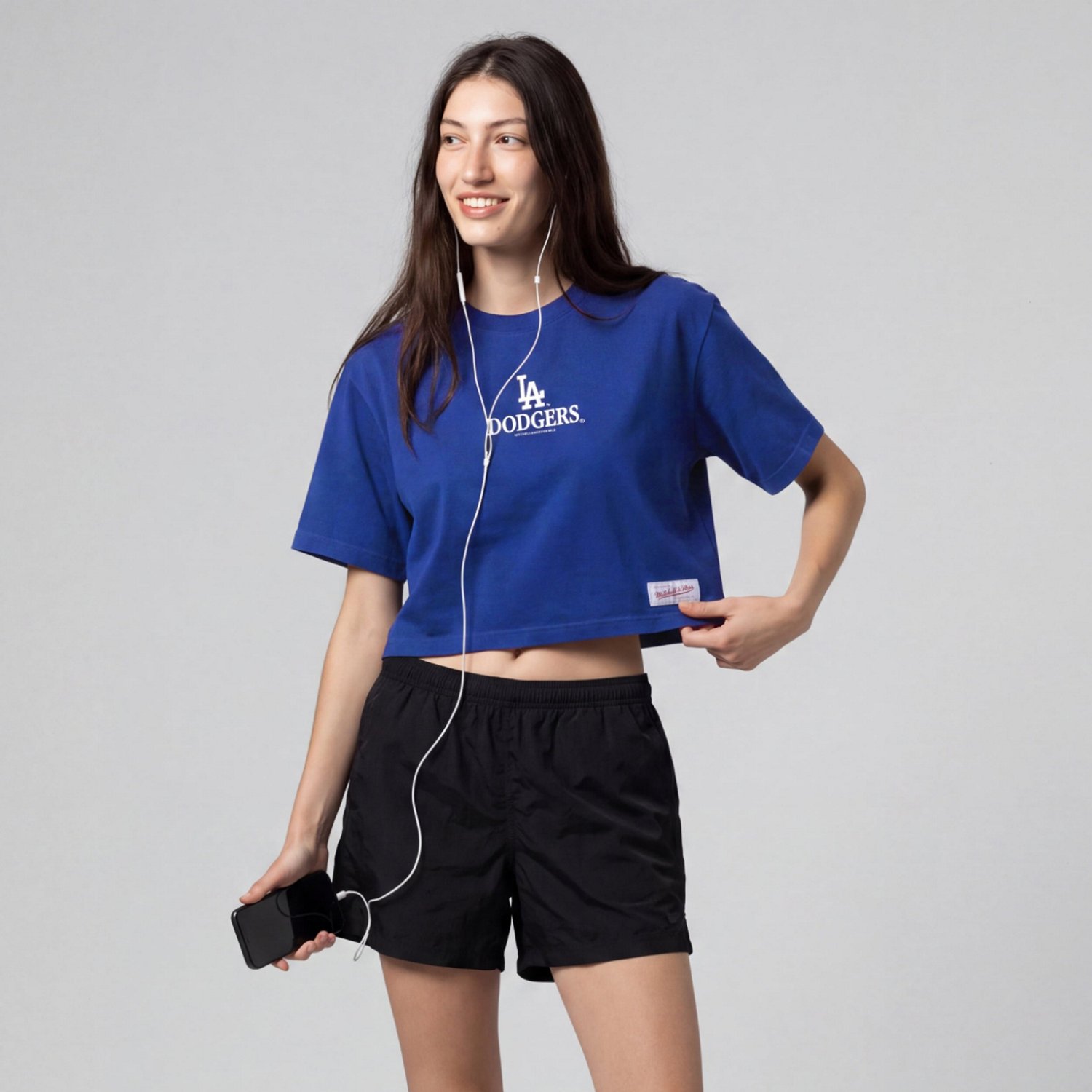 Mitchell  Ness Los Angeles Dodgers Core Essentials Boxy Crop T-Shirt