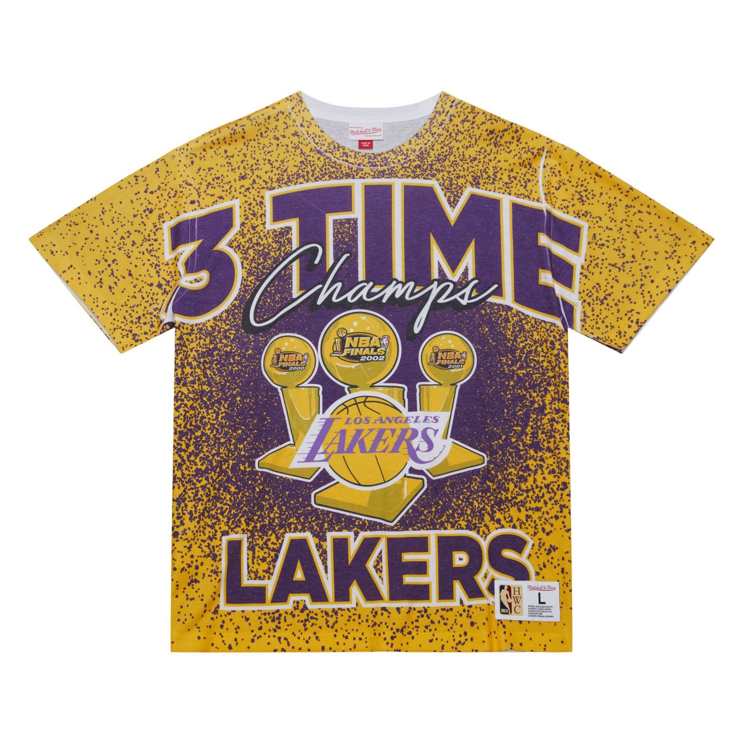 Mitchell  Ness Los Angeles Lakers Hardwood Classics 3X NBA Champions Champ City T-Shirt                                          - view number 2