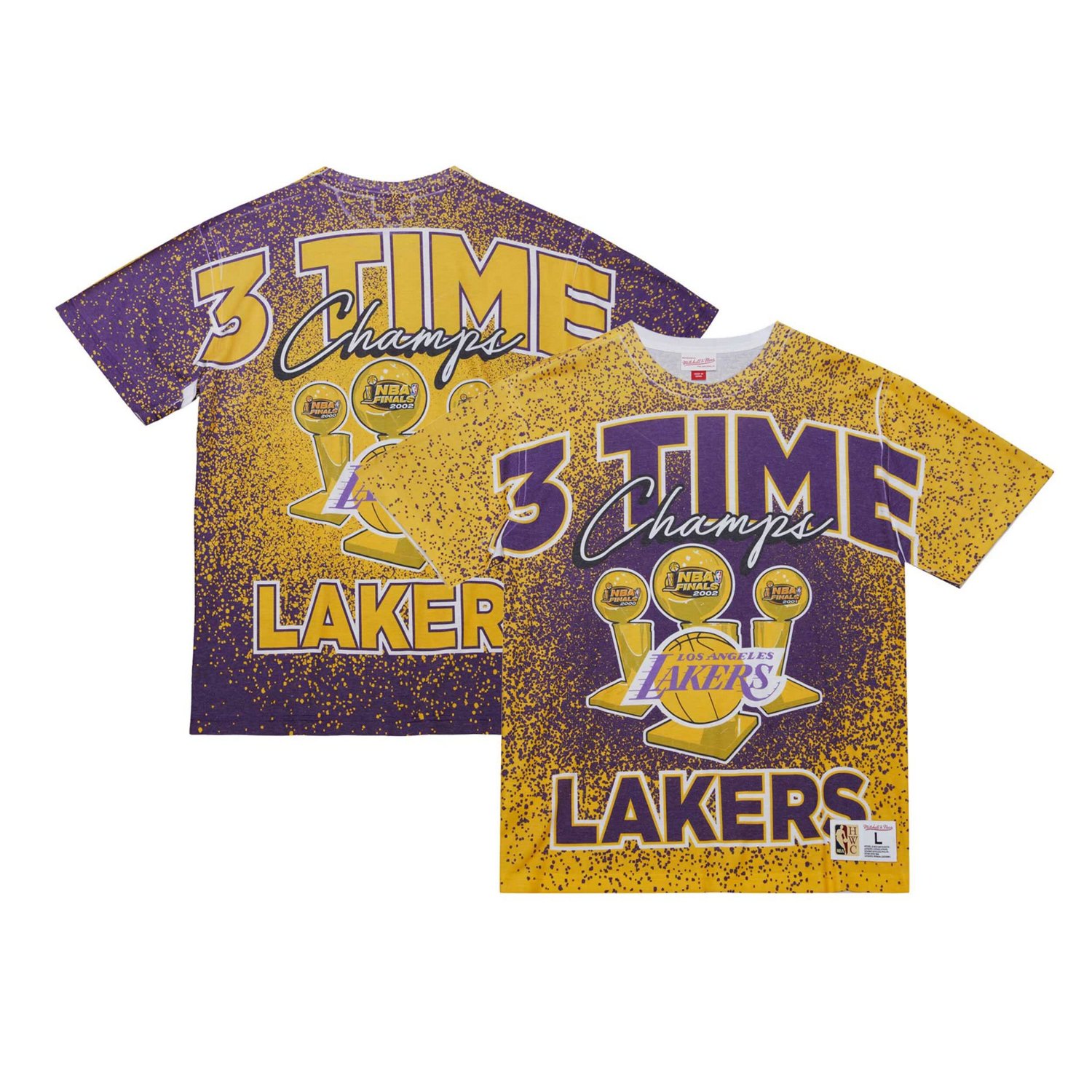 Mitchell  Ness Los Angeles Lakers Hardwood Classics 3X NBA Champions Champ City T-Shirt                                          - view number 1