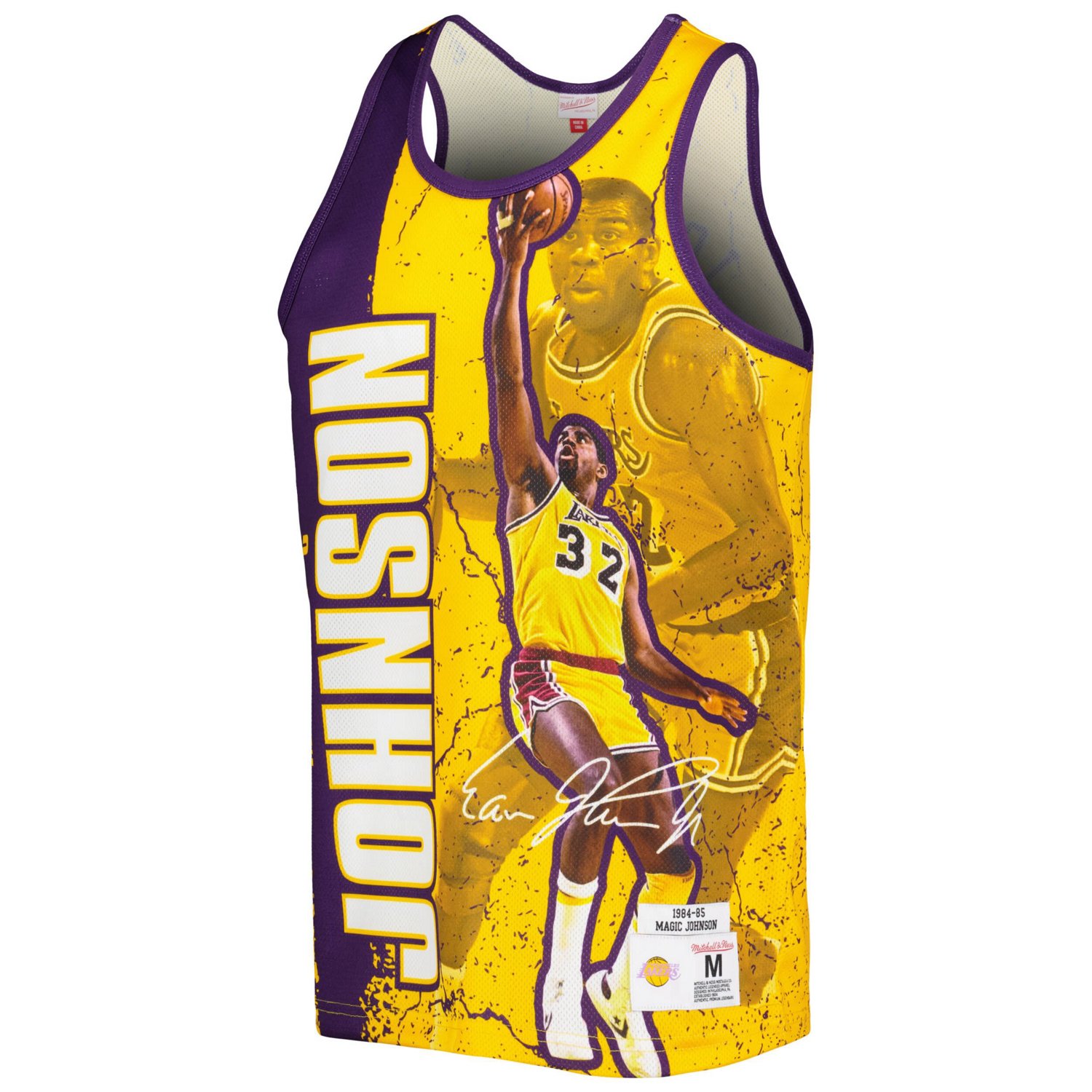 Mitchell  Ness Magic Johnson Los Angeles Lakers 1984-85 Hardwood Classics Player Burst Tank Top                                  - view number 2