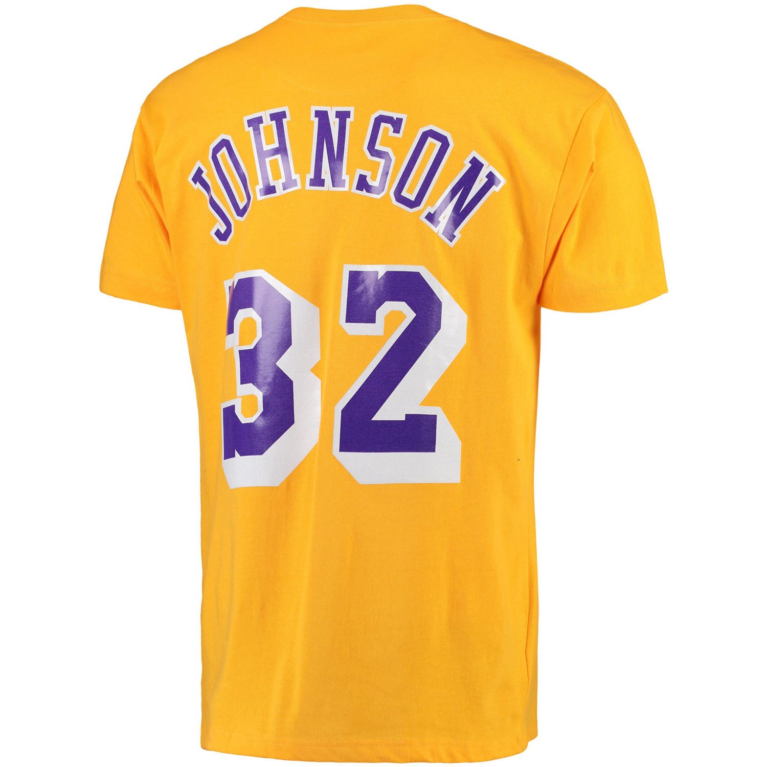 Mitchell  Ness Magic Johnson Los Angeles Lakers Hardwood Classics Retro Name  Number T-Shirt - view number 4