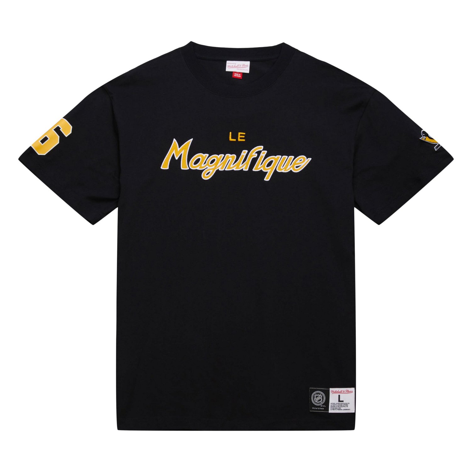 Mitchell  Ness Mario Lemieux Pittsburgh Penguins Premium Nickname Vintage Logo T-Shirt                                           - view number 2