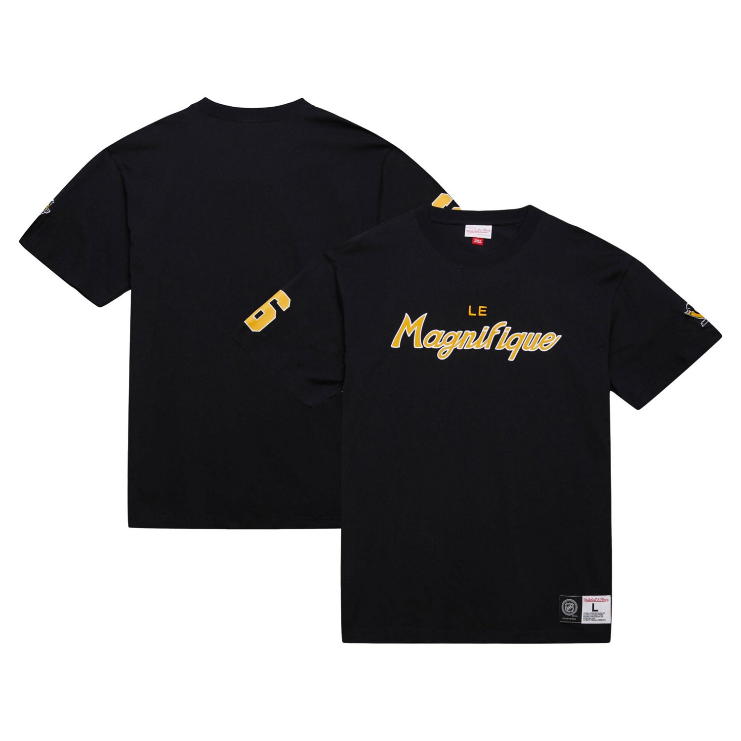 Mitchell  Ness Mario Lemieux Pittsburgh Penguins Premium Nickname Vintage Logo T-Shirt                                           - view number 1