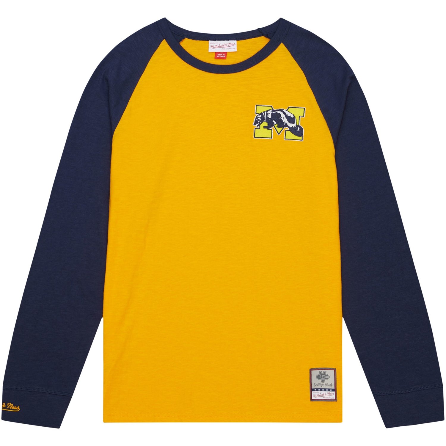 Mitchell  Ness Michigan Wolverines Legendary Slub Raglan Long Sleeve T-Shirt