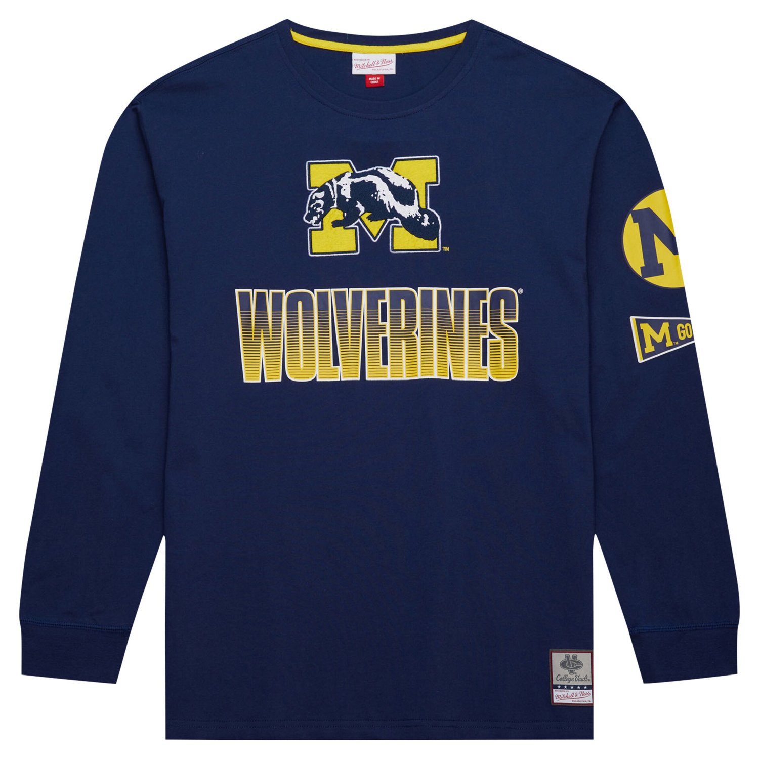 Mitchell  Ness Michigan Wolverines Throwback Allover Long Sleeve T-Shirt - view number 2