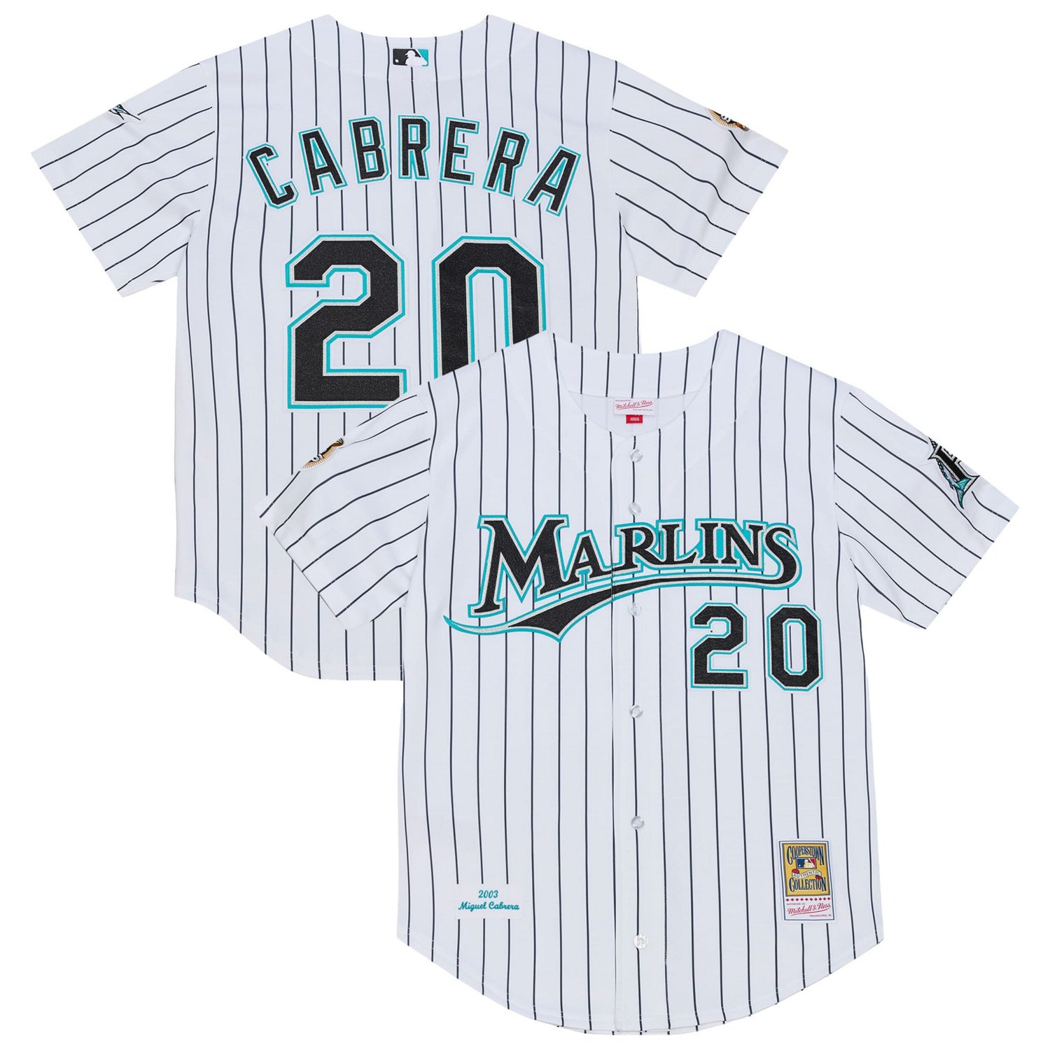 Mitchell  Ness Miguel Cabrera Florida Marlins 2003 Cooperstown Collection Authentic Jersey