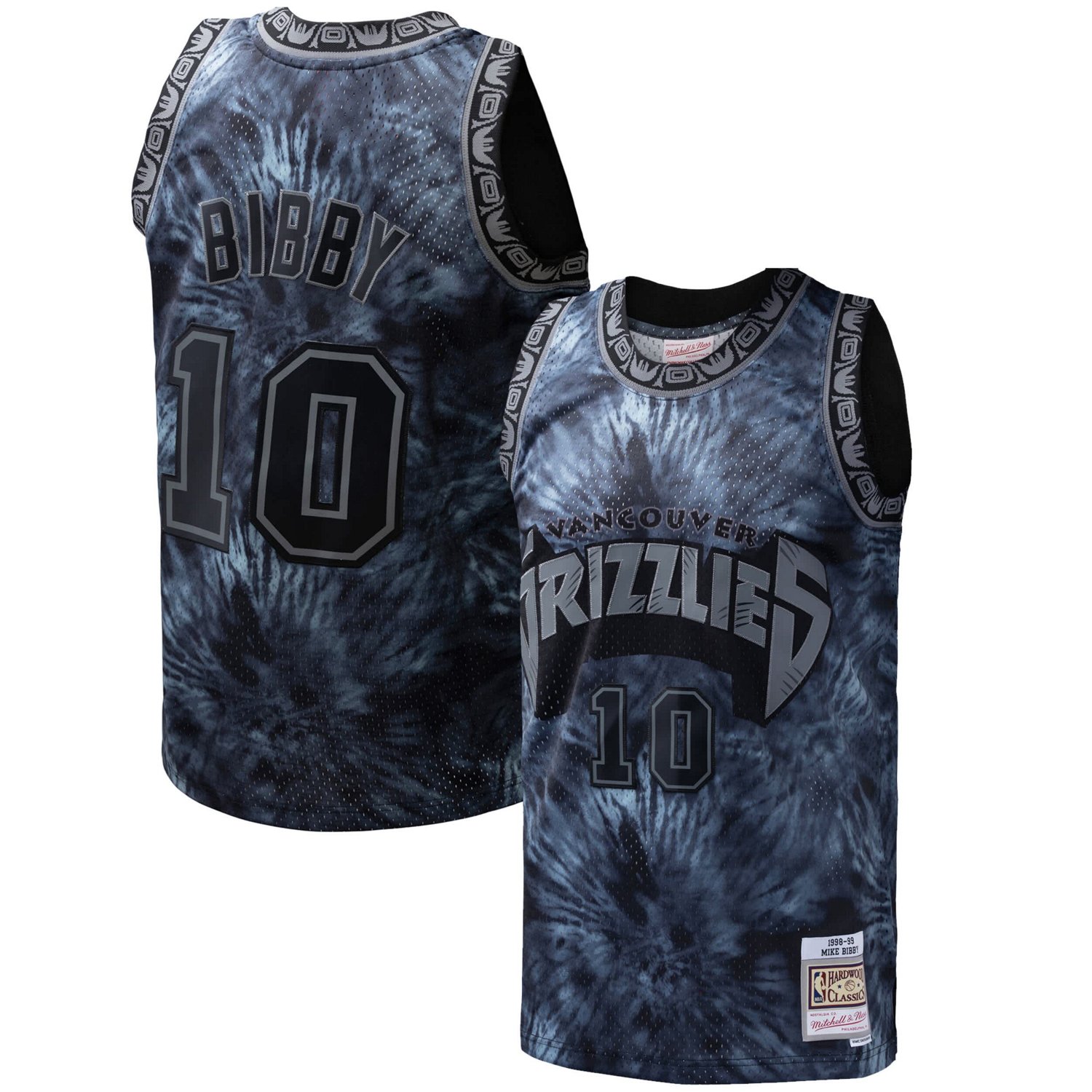Mitchell  Ness Mike Bibby Vancouver Grizzlies Hardwood Classics 1998 99 Tie-Dye Swingman Jersey