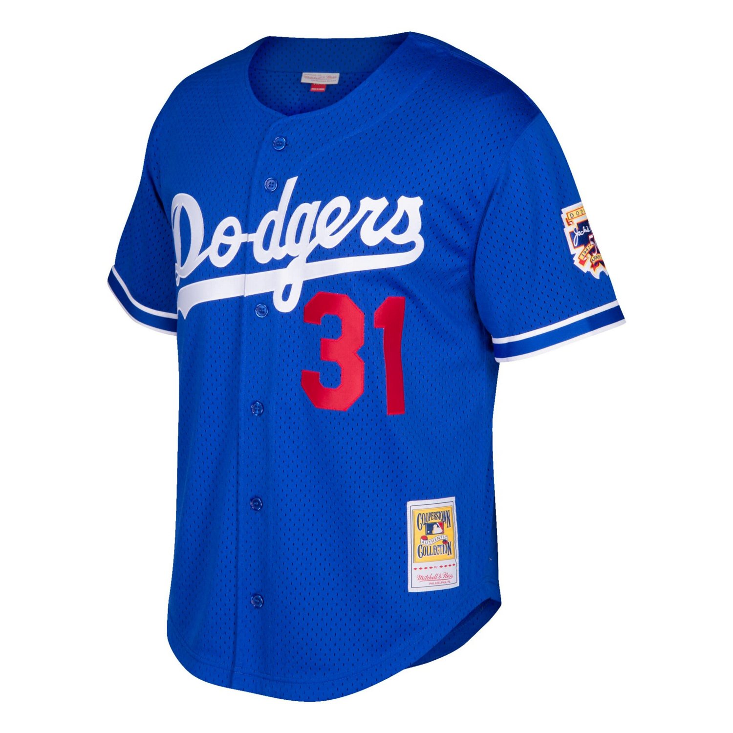 Mitchell  Ness Mike Piazza Los Angeles Dodgers Cooperstown Collection Mesh Batting Practice Button-Up Jersey - view number 2