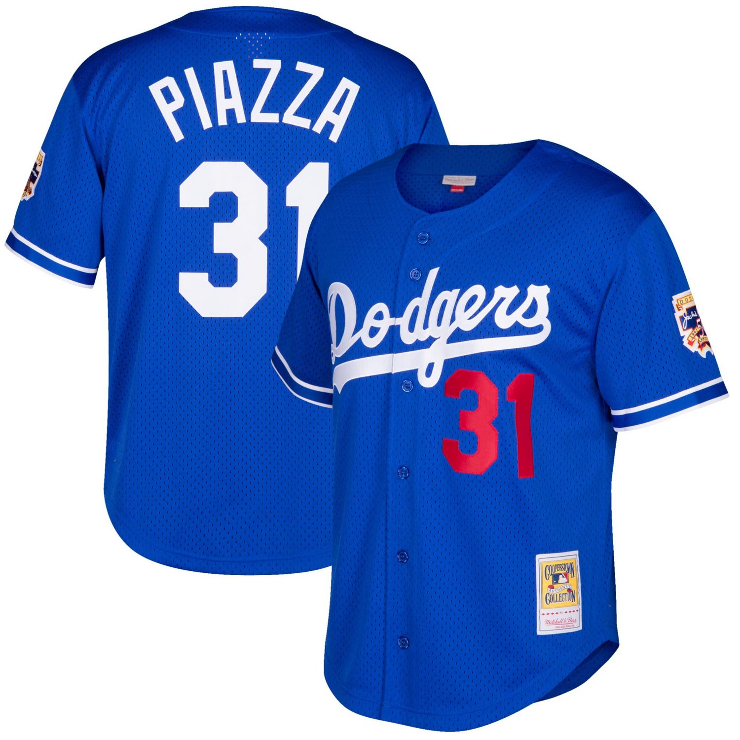 Mitchell  Ness Mike Piazza Los Angeles Dodgers Cooperstown Collection Mesh Batting Practice Button-Up Jersey