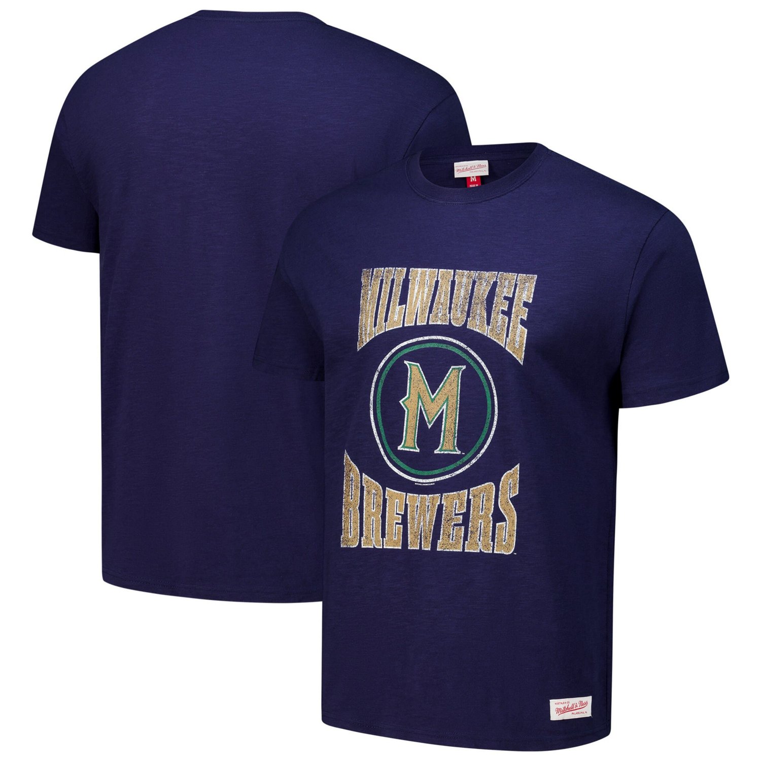 Mitchell  Ness Milwaukee Brewers Arched Logo Slub T-Shirt