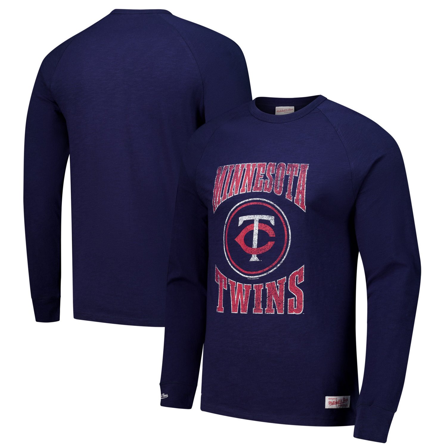 Mitchell  Ness Minnesota Twins Arched Logo Slub Long Sleeve T-Shirt