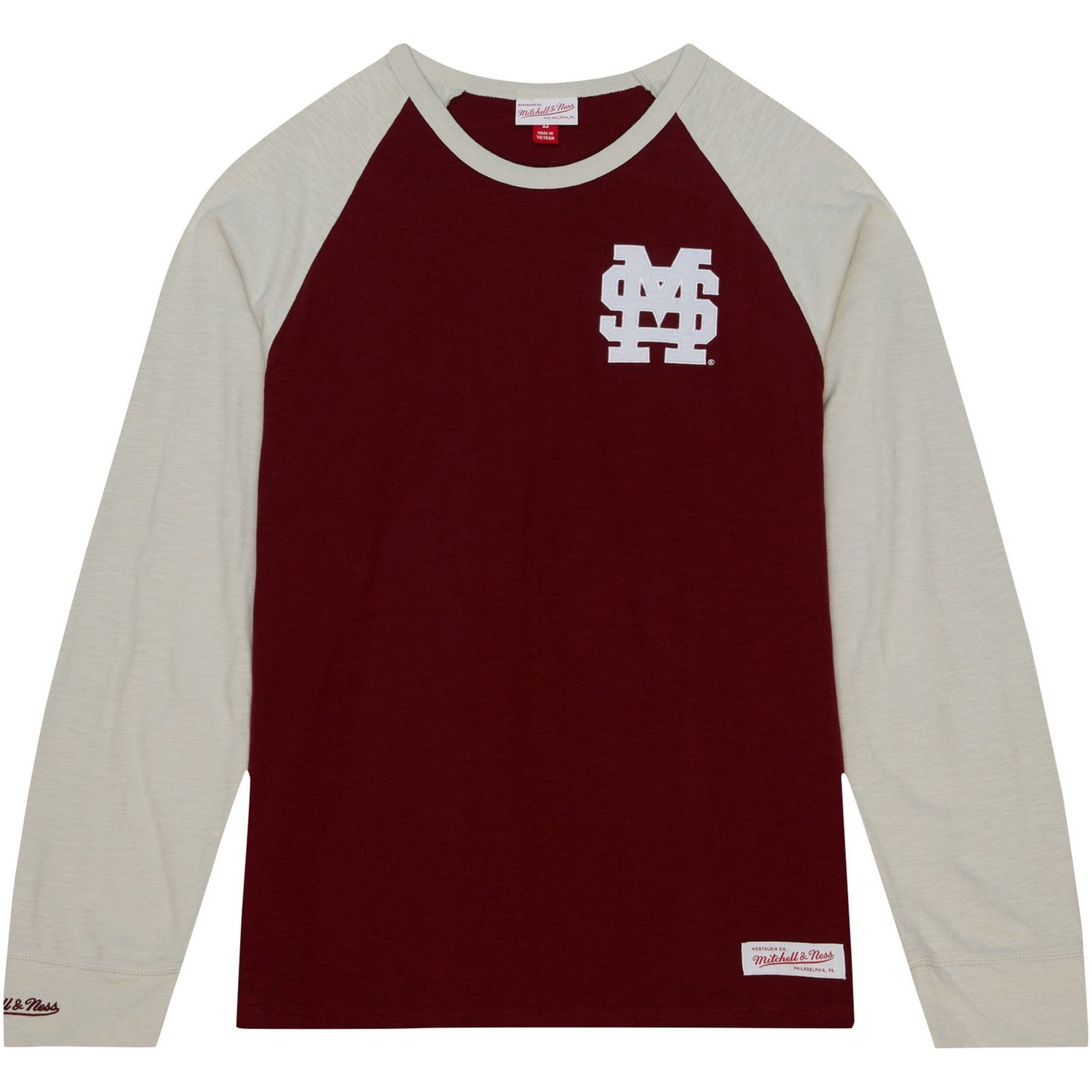 Mitchell  Ness Mississippi State Bulldogs Legendary Slub Raglan Long Sleeve T-Shirt