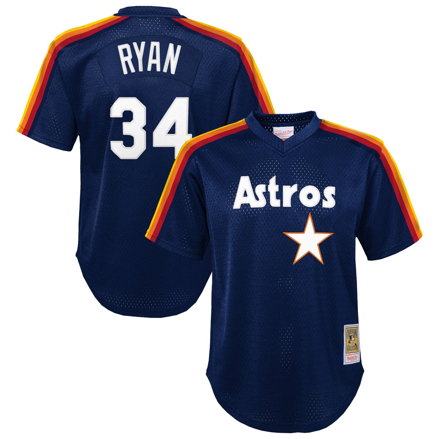Mitchell  Ness Nolan Ryan Houston Astros Throwback Mesh Batting Practice Jersey