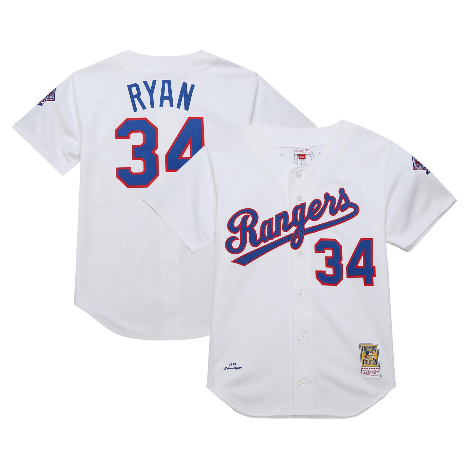 Mitchell  Ness Nolan Ryan Texas Rangers 1993 Cooperstown Collection Authentic Jersey
