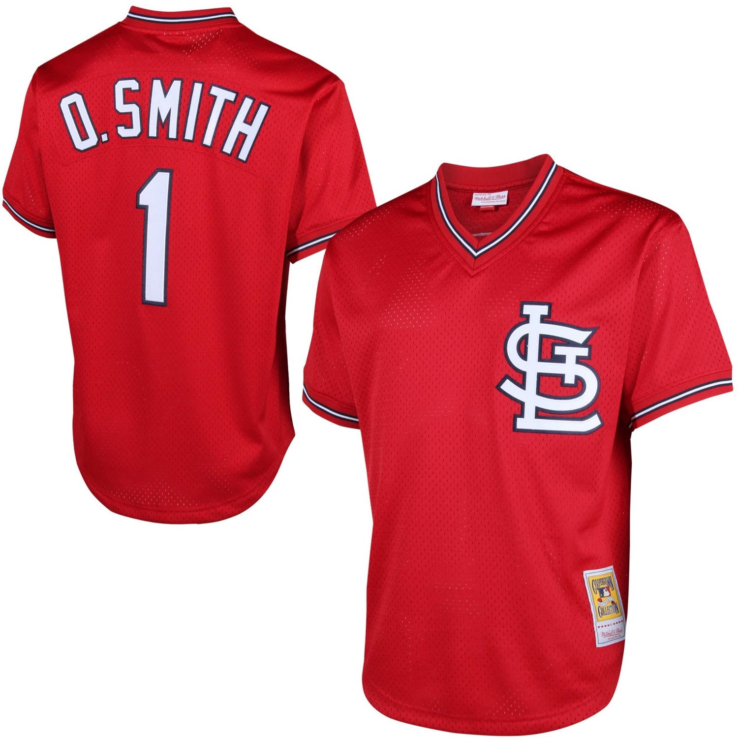 Mitchell  Ness Ozzie Smith St Louis Cardinals Cooperstown Mesh Batting Practice Jersey                                           - view number 1
