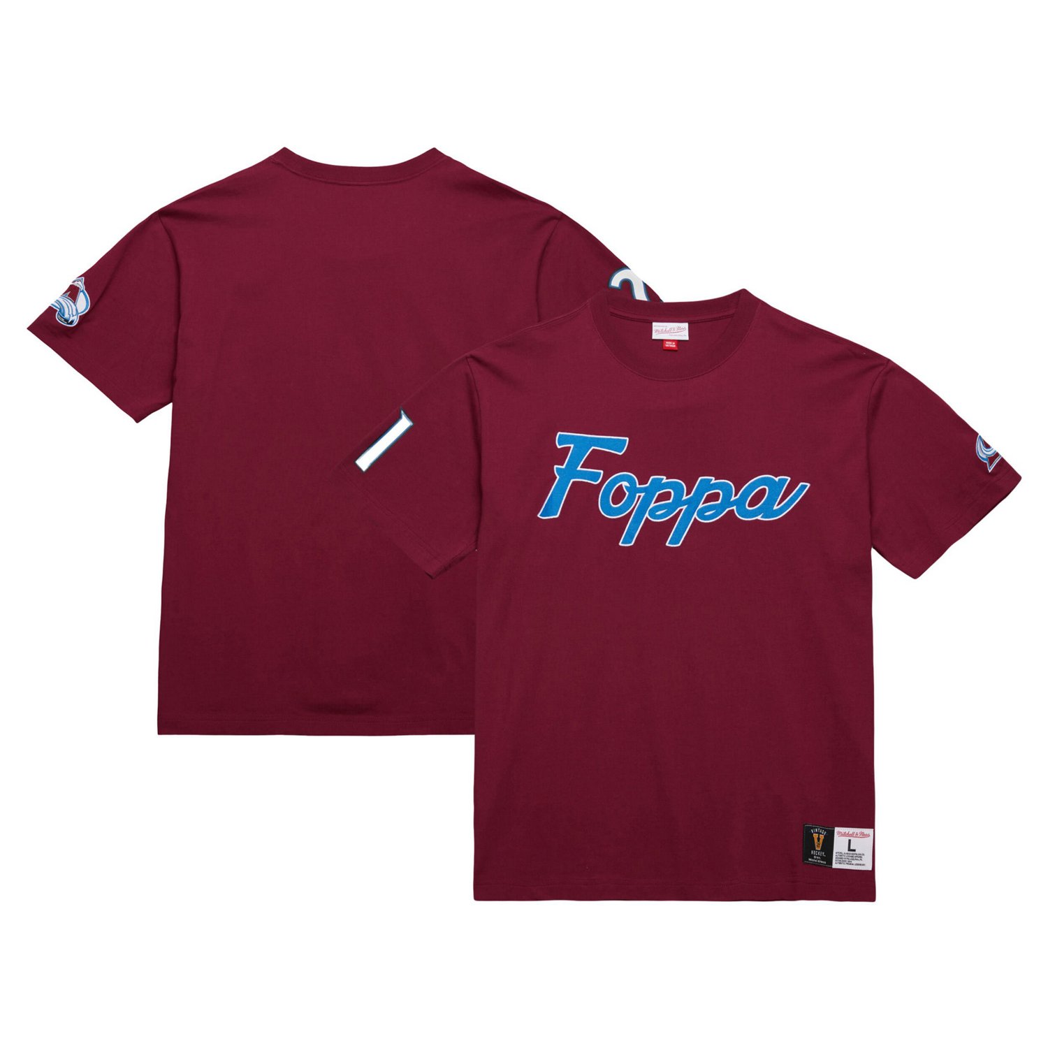 Mitchell  Ness Peter Forsberg Colorado Avalanche Premium Nickname Vintage Logo T-Shirt
