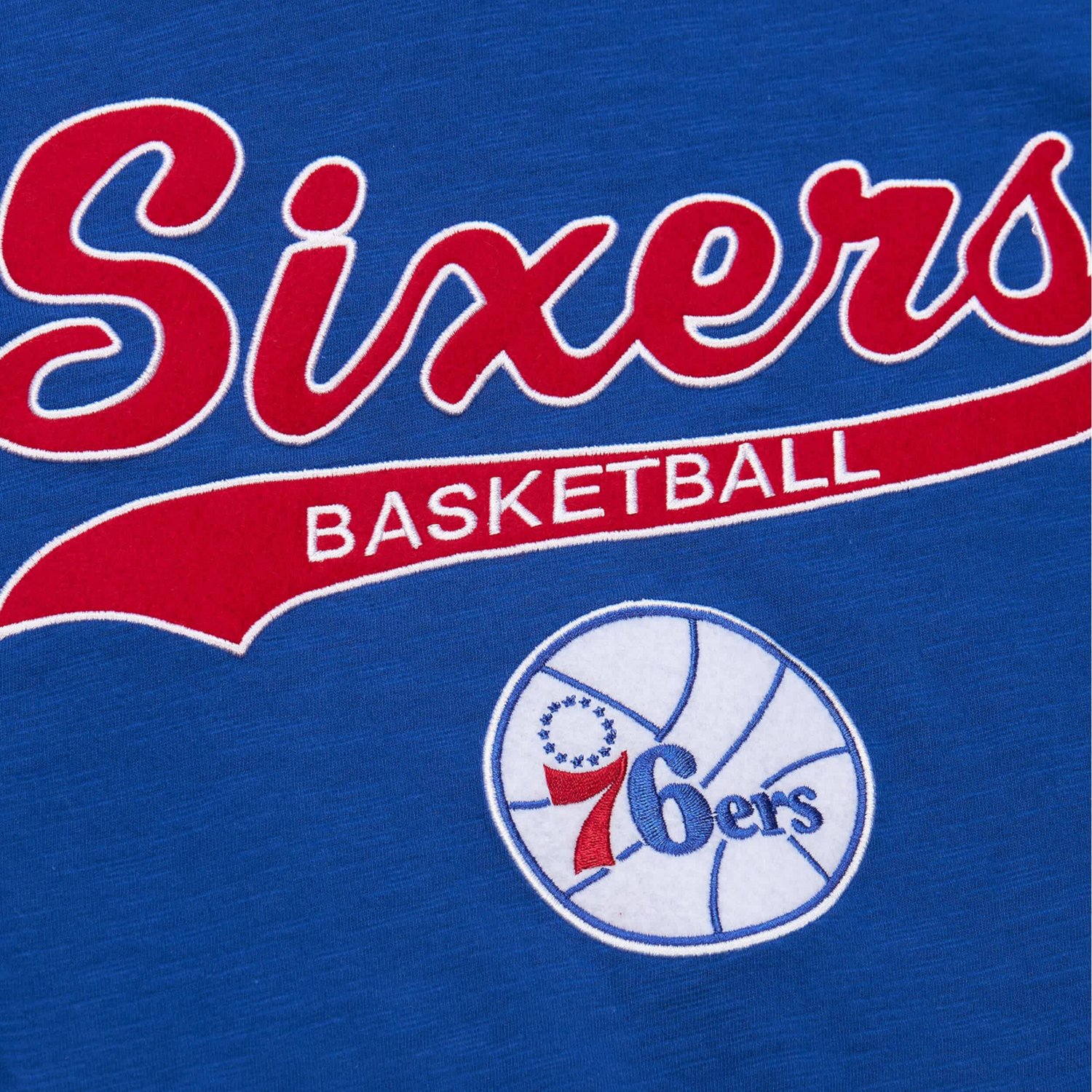 Mitchell  Ness Philadelphia 76ers Hardwood Classics Felt Applique Slub T-Shirt - view number 4