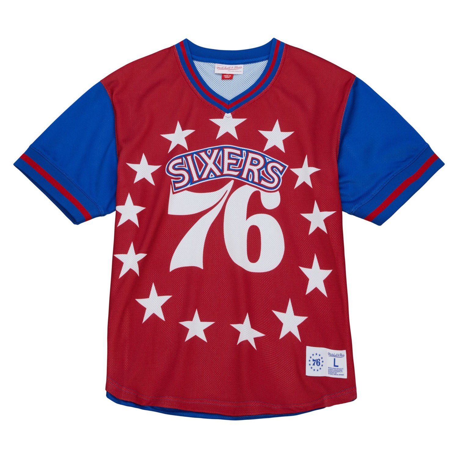 Mitchell  Ness Philadelphia 76ers Jumbotron 30 Mesh V-Neck T-Shirt                                                               - view number 2