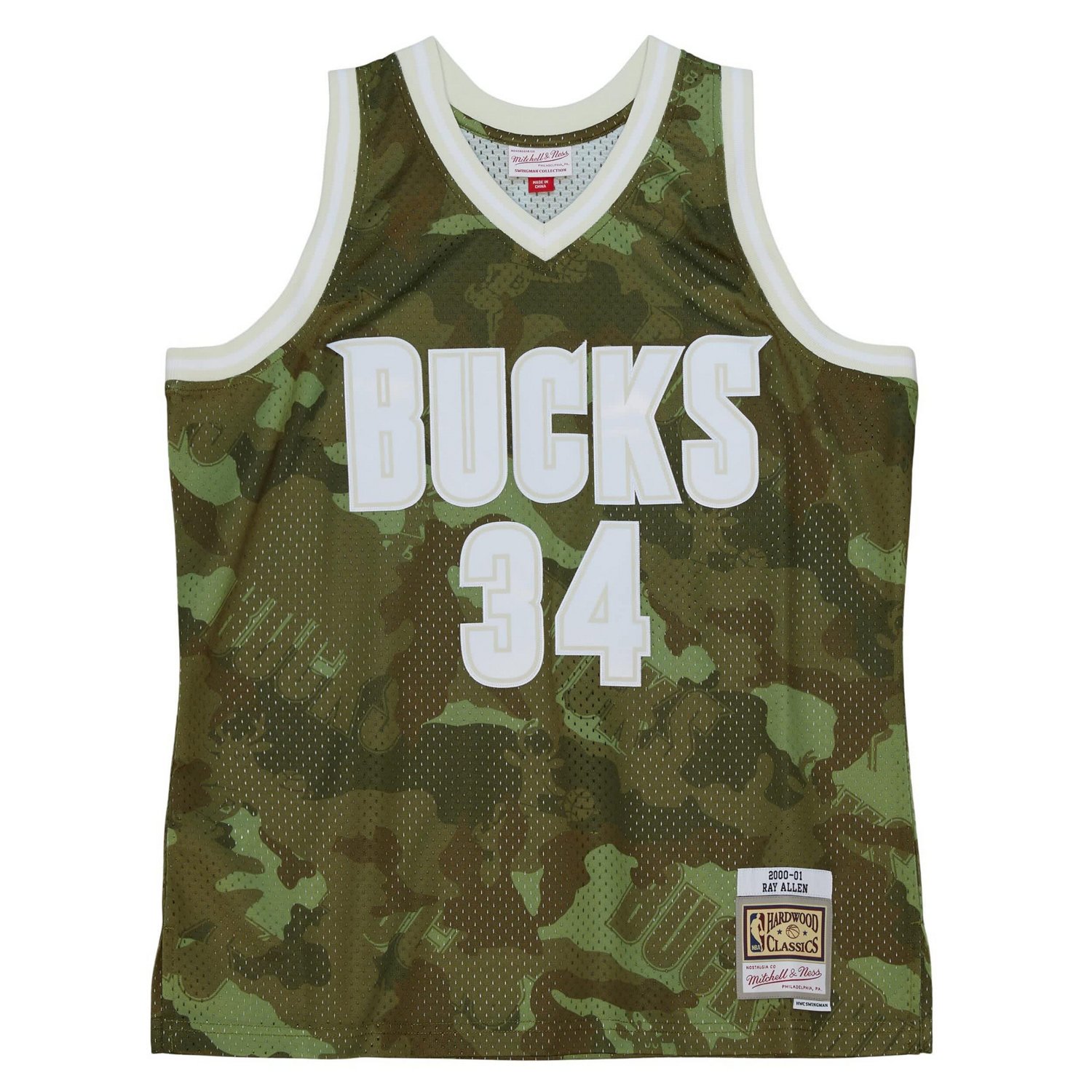 Mitchell  Ness Ray Allen Milwaukee Bucks Hardwood Classics 2000 01 Ghost Swingman Jersey - view number 2
