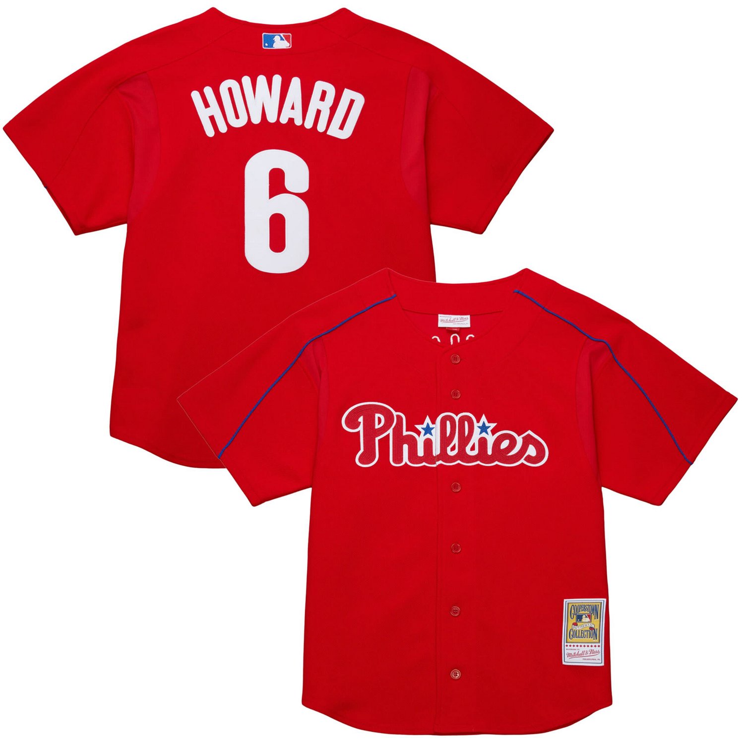 Mitchell  Ness Ryan Howard Philadelphia Phillies Cooperstown Collection Batting Practice Jersey - view number 1