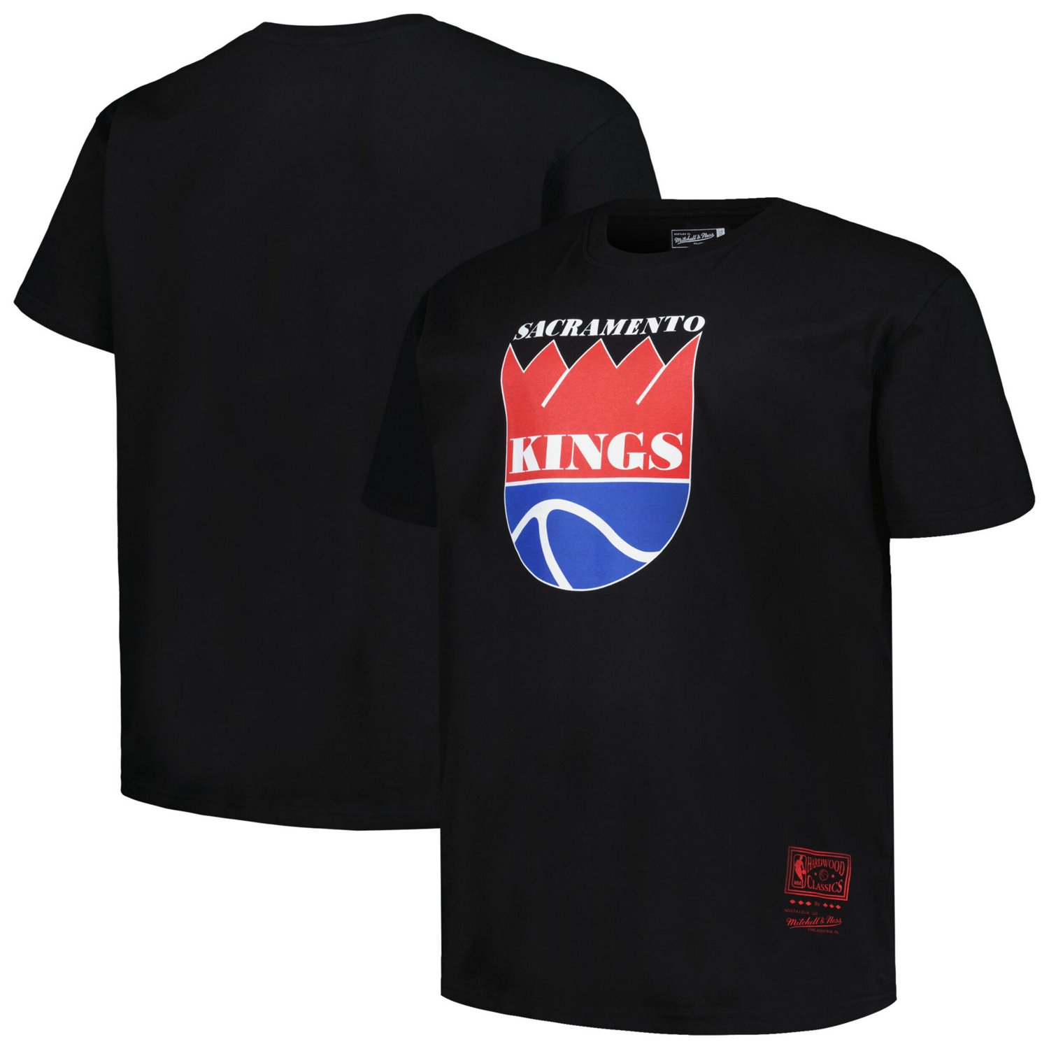 Mitchell  Ness Sacramento Kings Big  Tall Hardwood Classics Vintage Logo T-Shirt