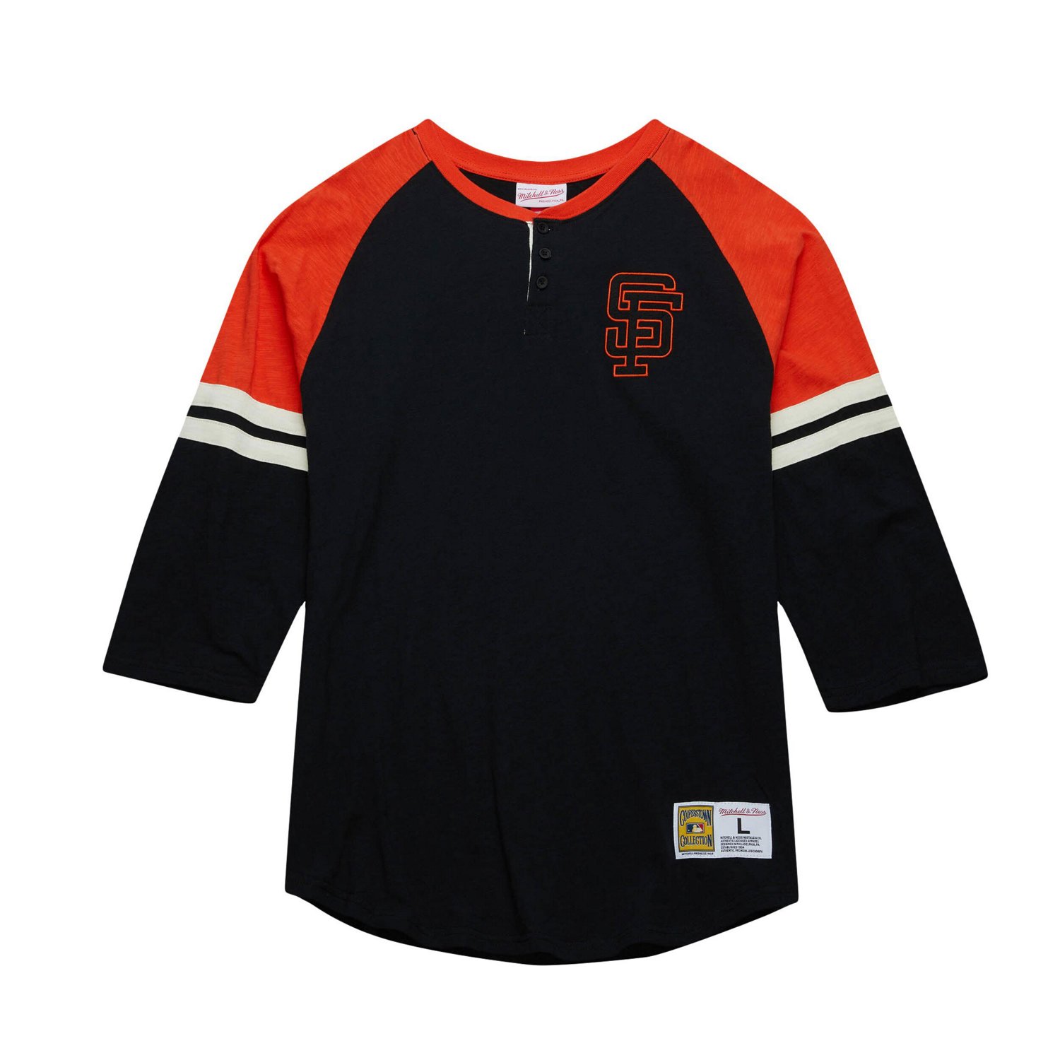 Mitchell  Ness San Francisco Giants Cooperstown Collection Legendary Raglan Slub Henley 3/4-Sleeve T-Shirt - view number 2