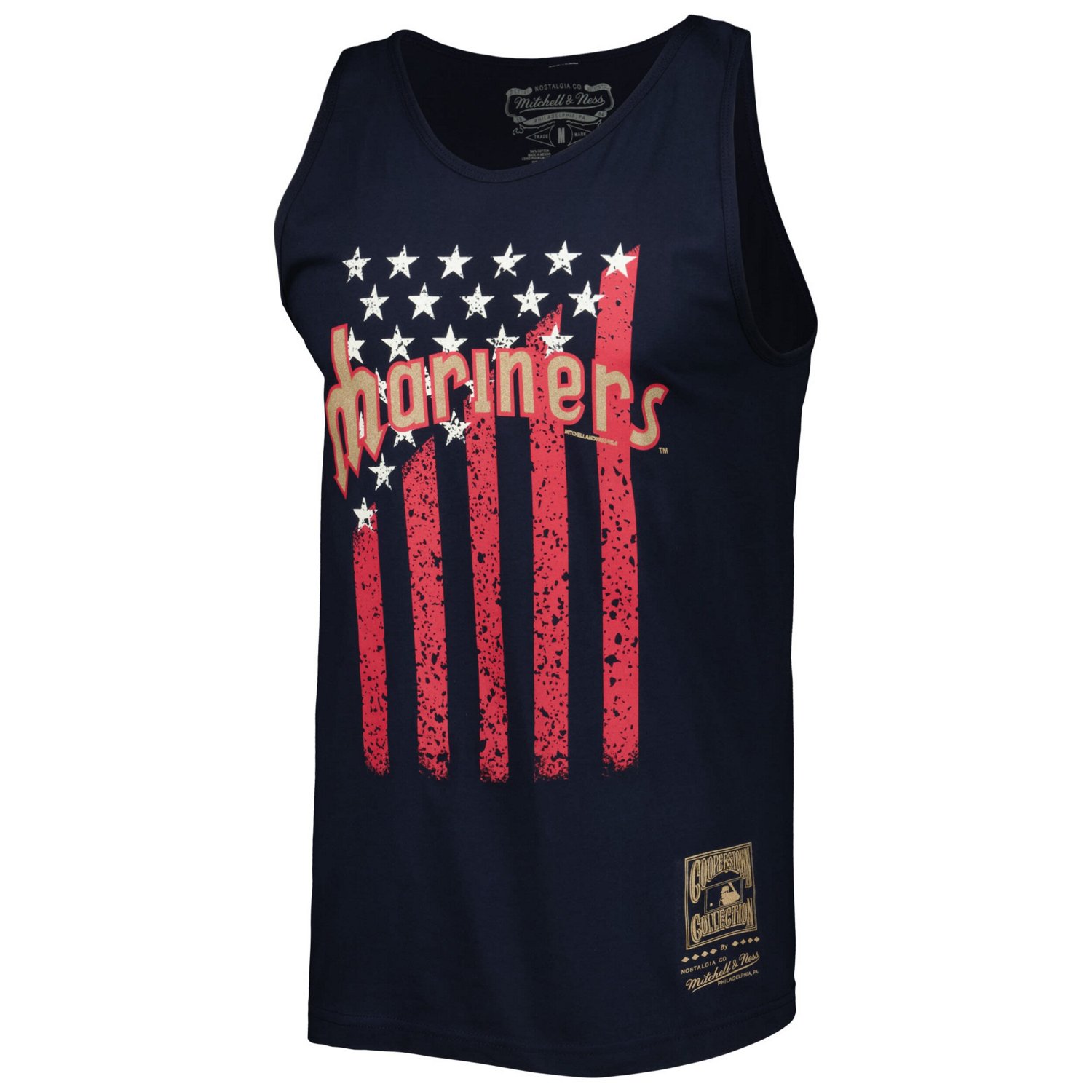 Mitchell  Ness Seattle Mariners Cooperstown Collection Stars and Stripes Tank Top - view number 2