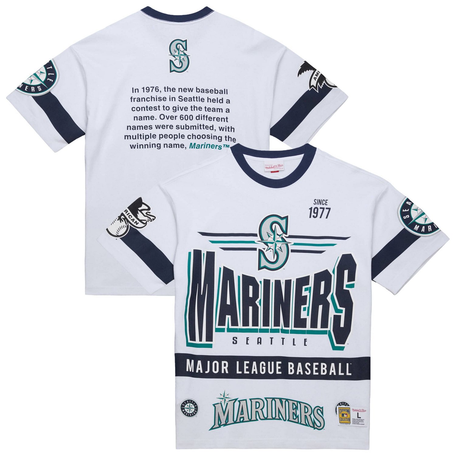 Mitchell  Ness Seattle Mariners Cooperstown Collection Team Origins Premium T-Shirt