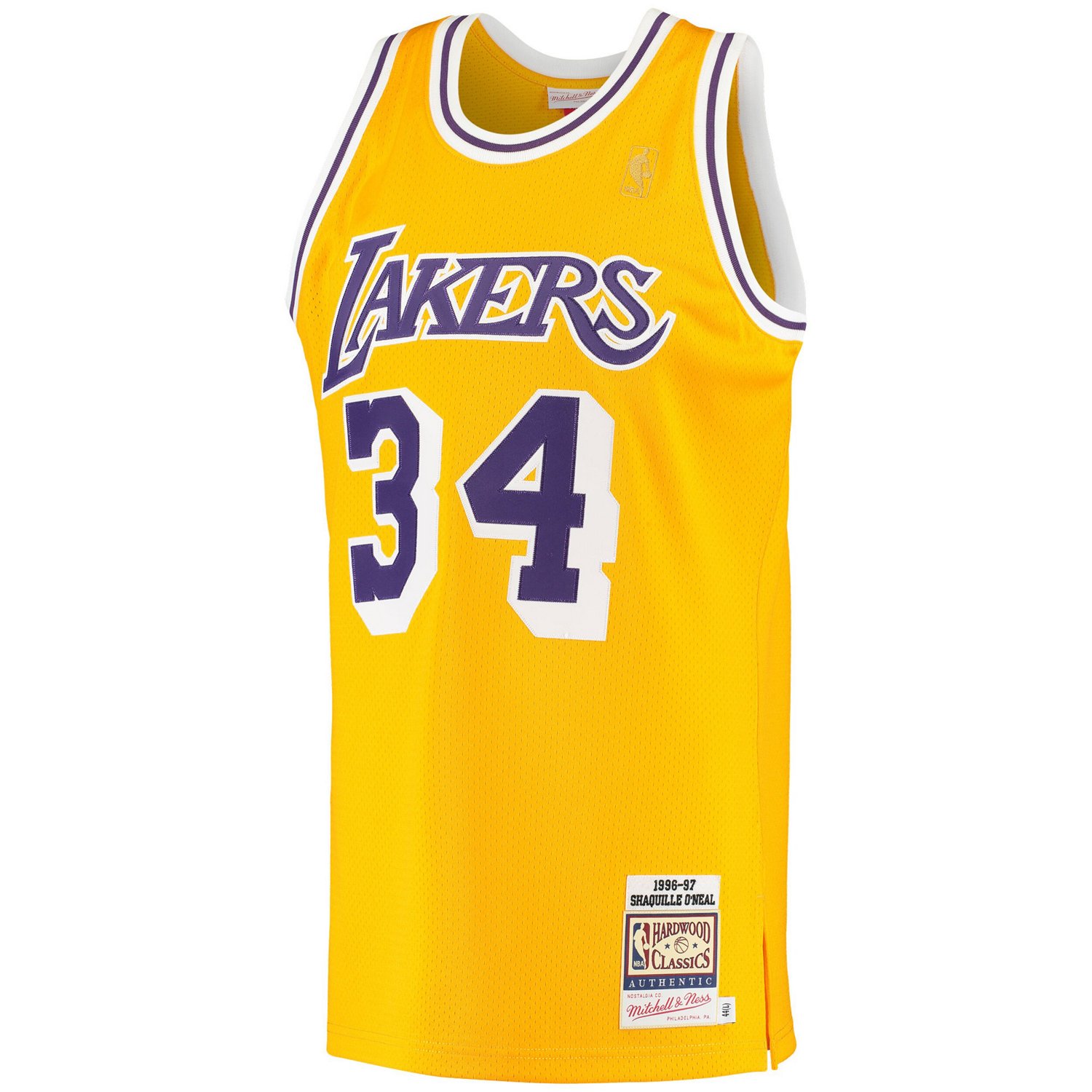 Mitchell  Ness Shaquille O'Neal Los Angeles Lakers 1996 97 Hardwood Classics Authentic Jersey - view number 2