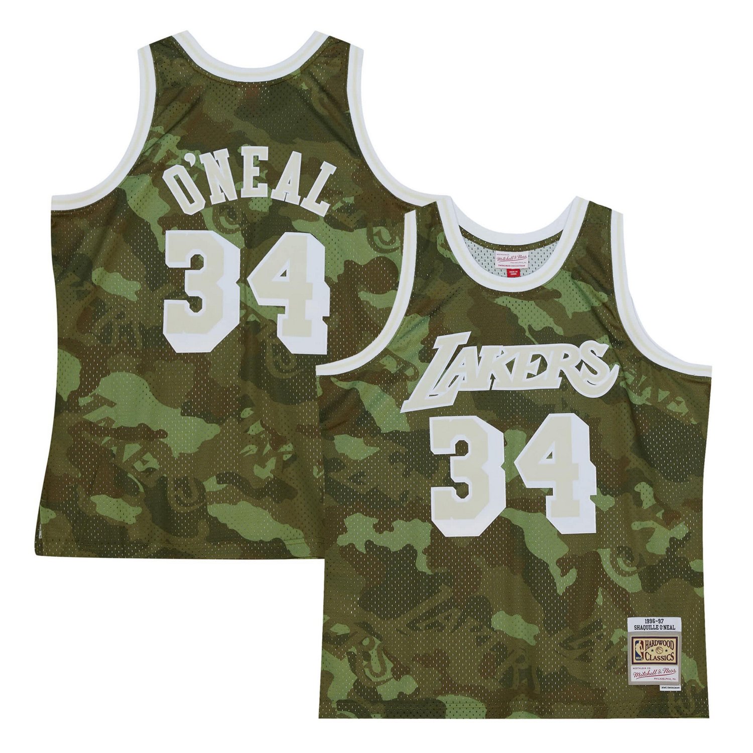 Mitchell  Ness Shaquille O'Neal Los Angeles Lakers Hardwood Classics 1996 97 Ghost Swingman Jersey                               - view number 1