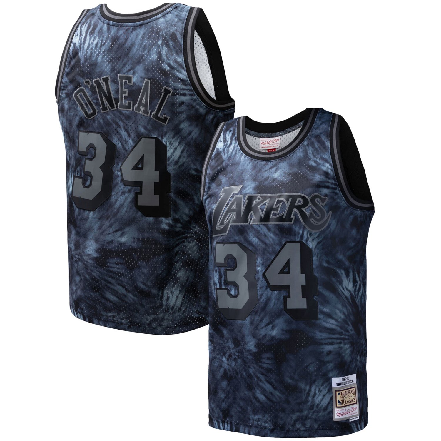 Mitchell  Ness Shaquille O'Neal Los Angeles Lakers Hardwood Classics 1996 97 Tie-Dye Swingman Jersey                             - view number 1