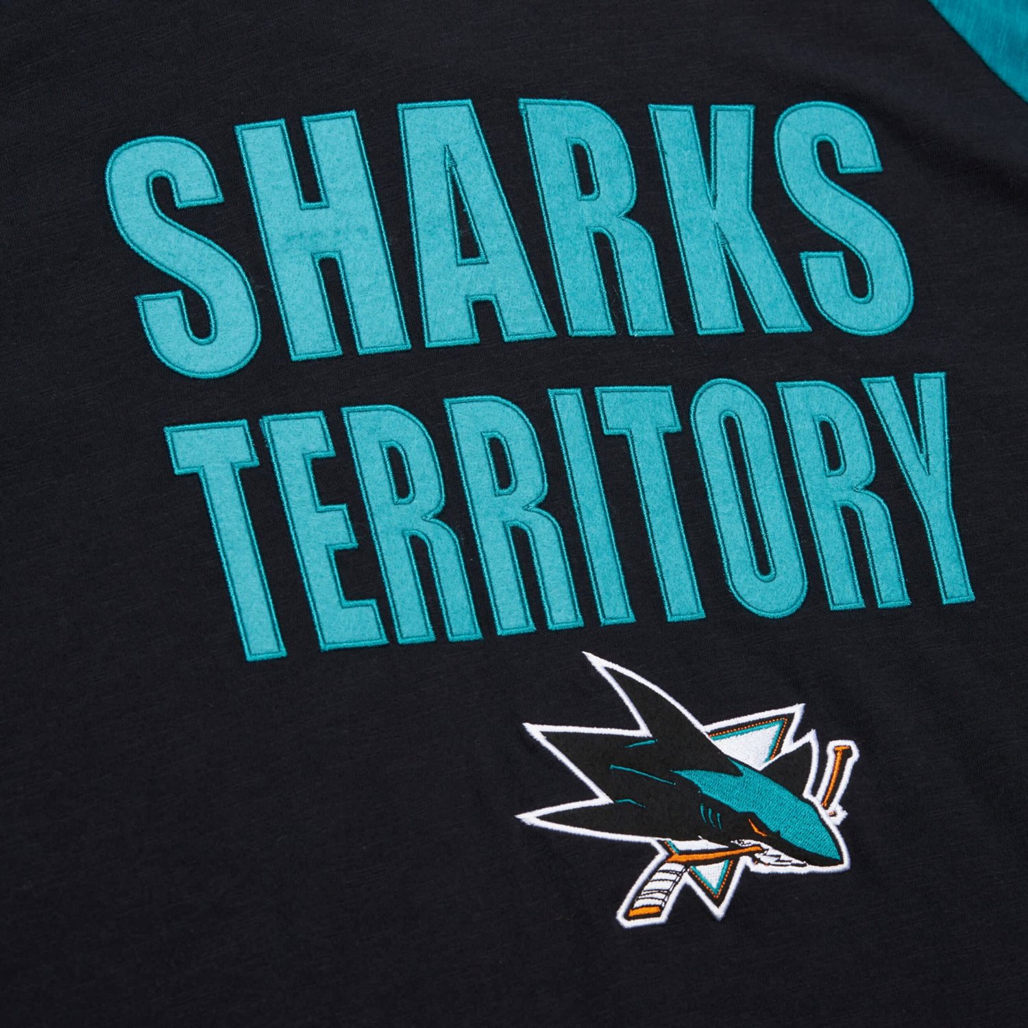 Mitchell  Ness Teal San Jose Sharks Legendary Slub Raglan Long Sleeve T-Shirt                                                    - view number 3