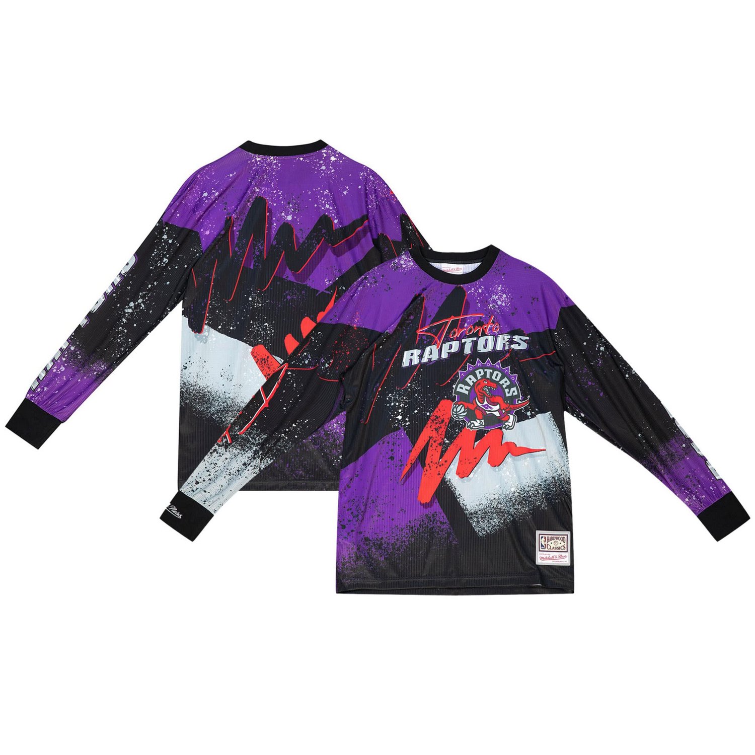Mitchell  Ness Toronto Raptors Hardwood Classics Hyper Hoops Moto Long Sleeve T-Shirt                                            - view number 1