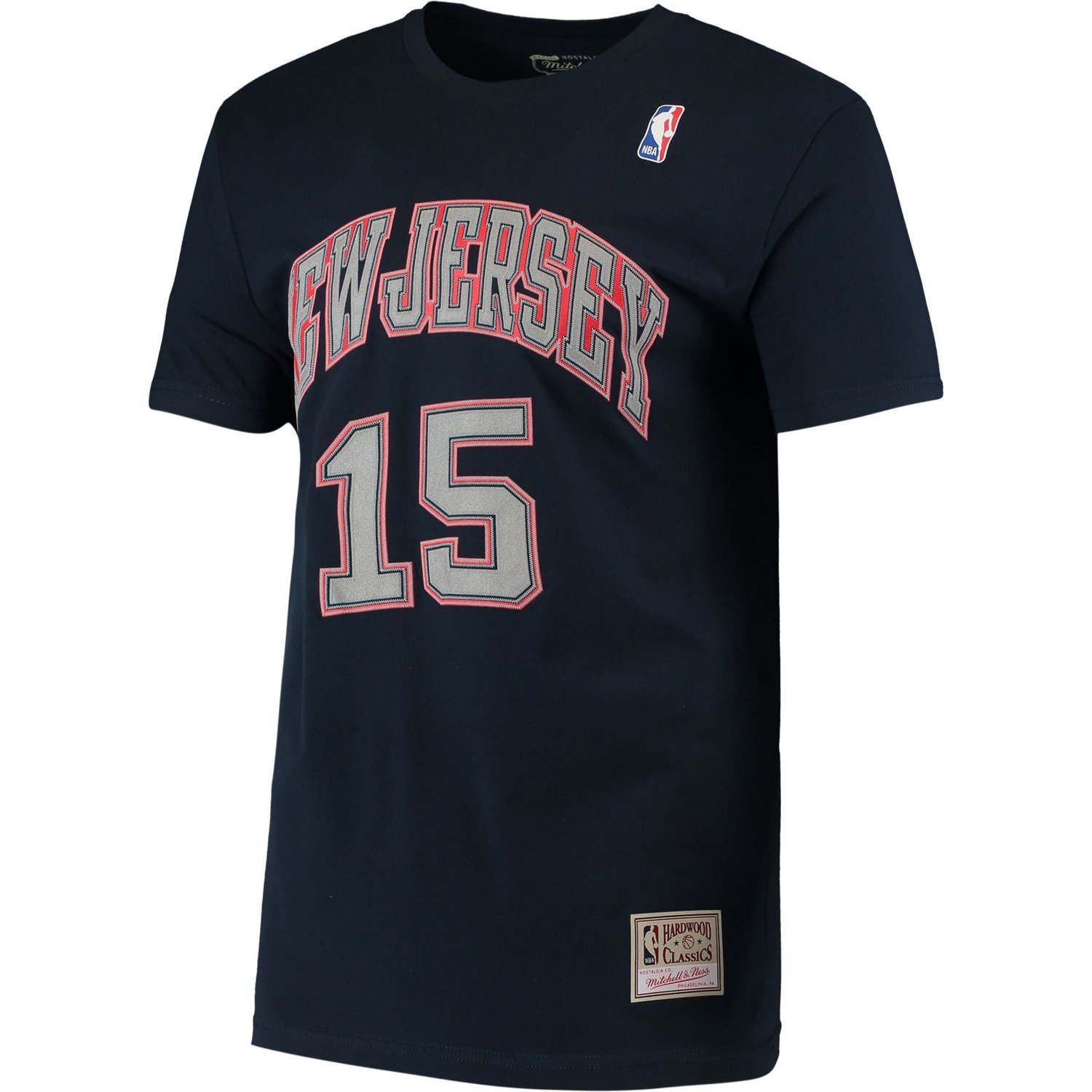 Mitchell  Ness Vince Carter New Jersey Nets Hardwood Classics Stitch Name Number T-Shirt
