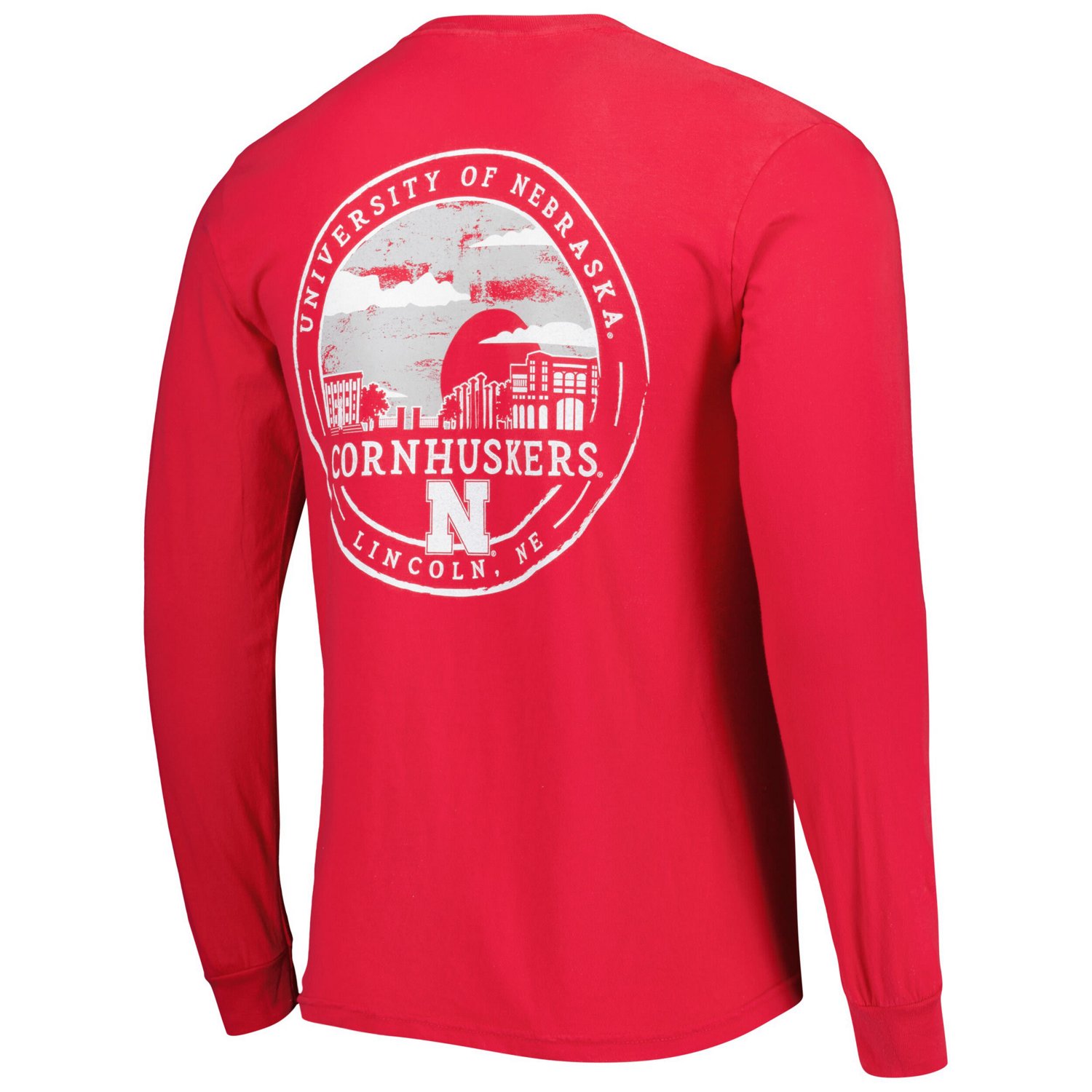 Nebraska Huskers Circle Campus Scene Long Sleeve T-Shirt - view number 3
