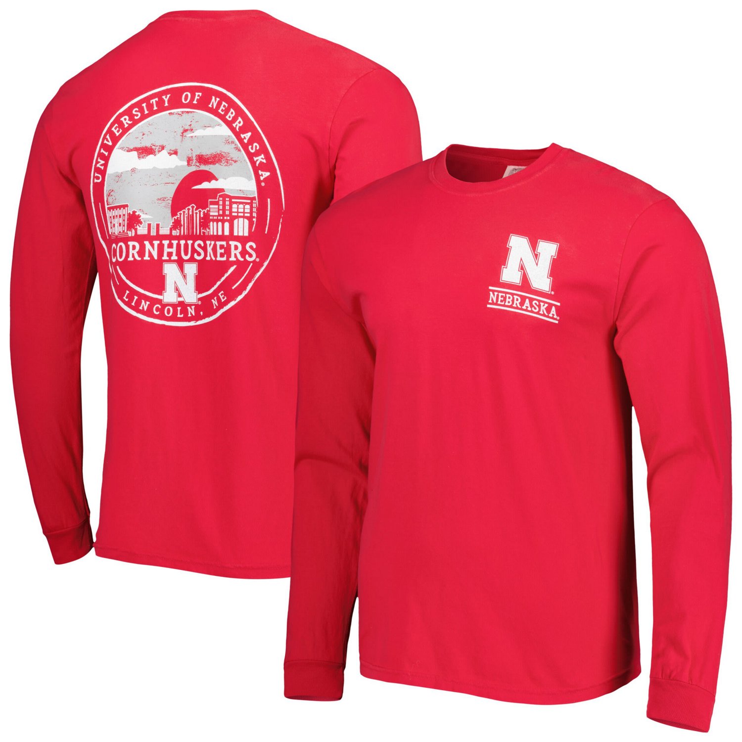 Nebraska Huskers Circle Campus Scene Long Sleeve T-Shirt