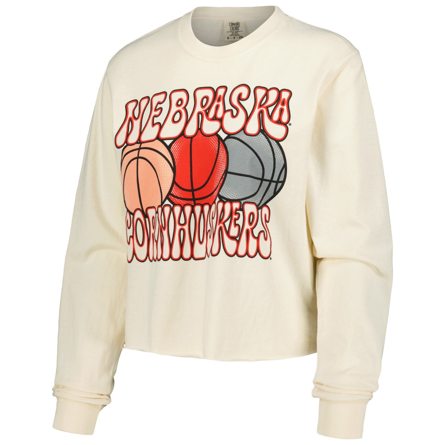 Nebraska Huskers Comfort Colors Basketball Cropped Long Sleeve T-Shirt - view number 2