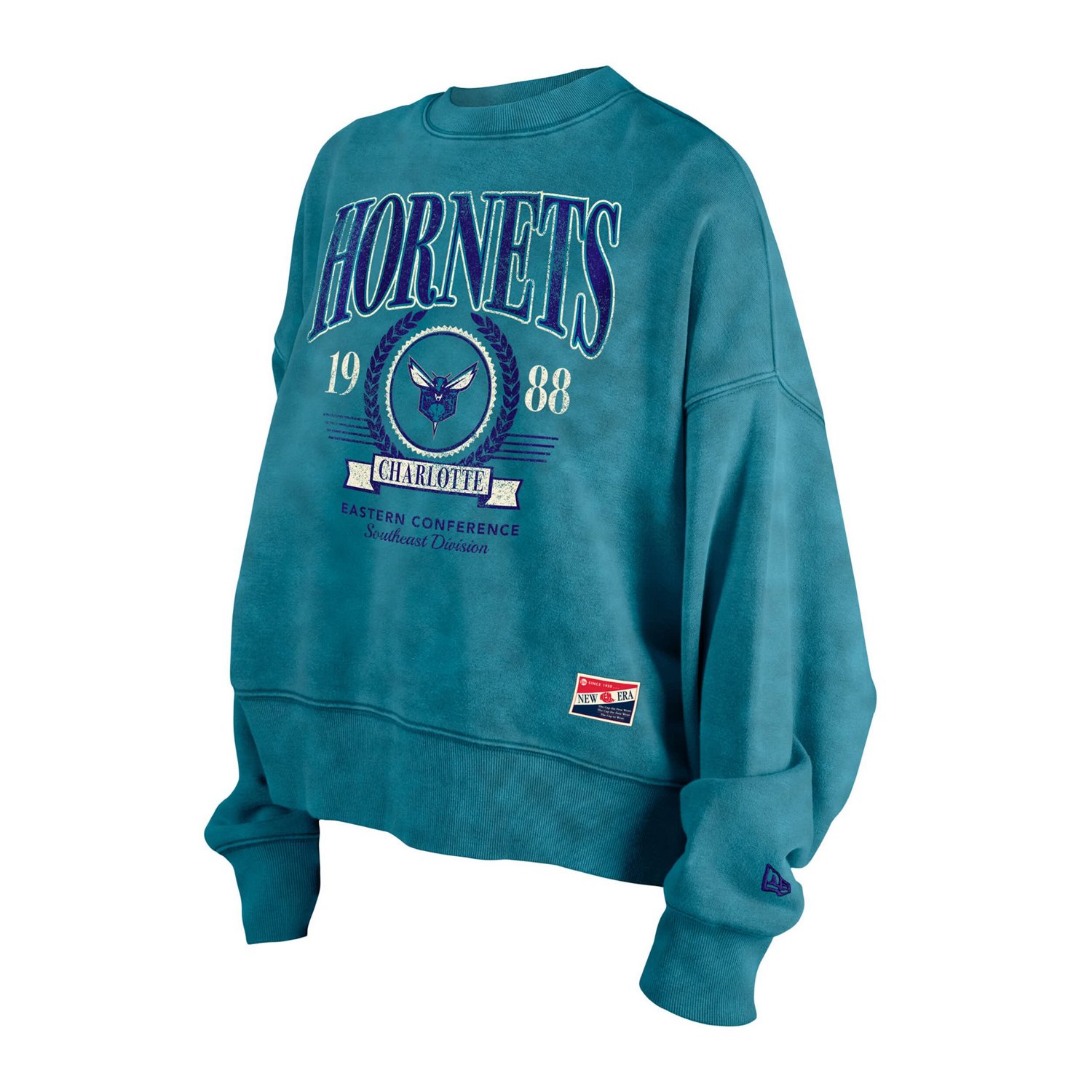 New Era Charlotte Hornets Hardwood Classics Enzyme Wash Oversized Boxy Pullover Sweatshirt - view number 2